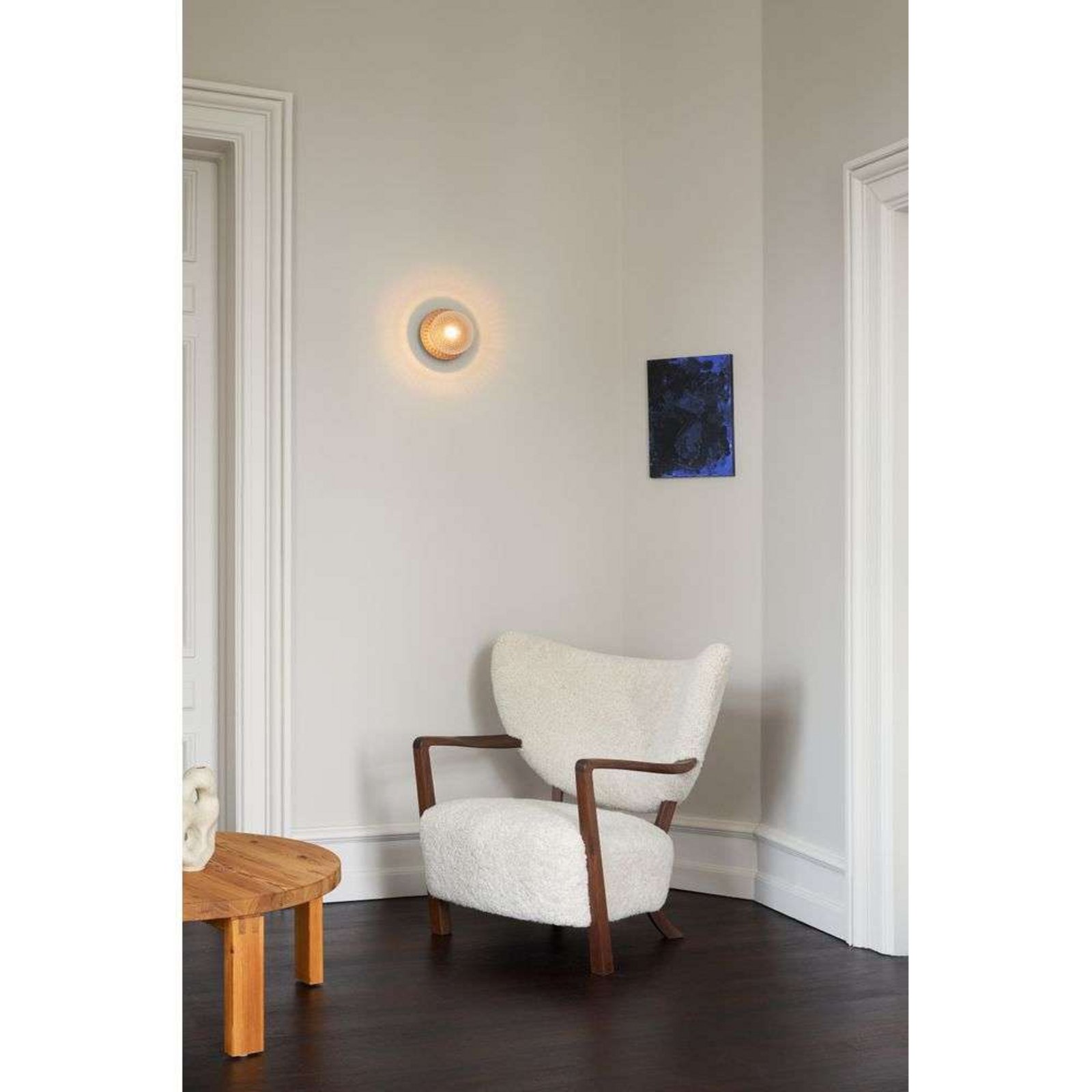 Candeeiro de parede Nuura Liila 1, Ø 16 cm, IP44, bronze/transparente