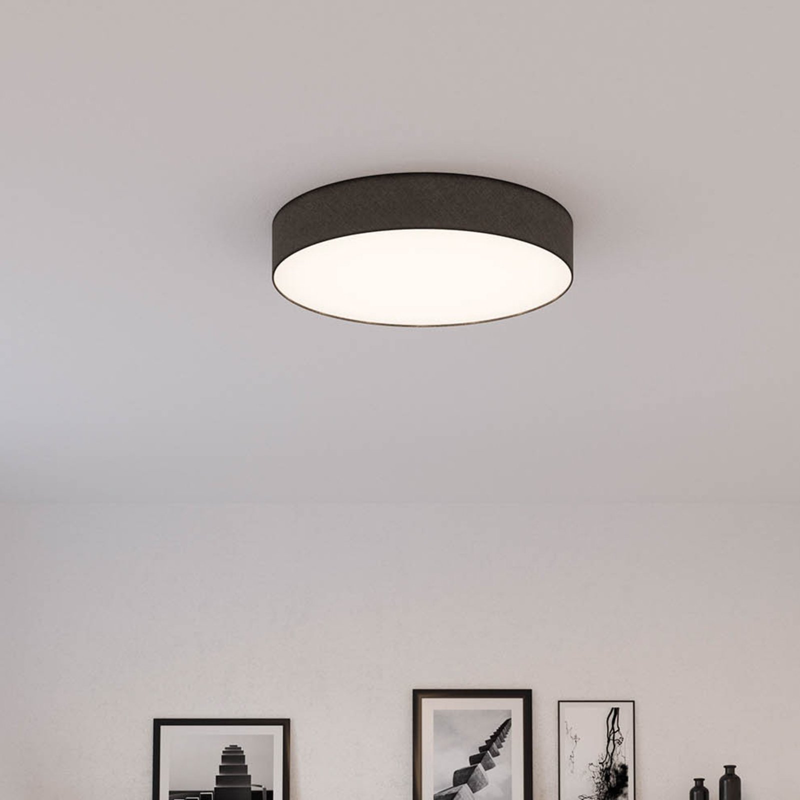 Mia ceiling light, black, Ø 60 cm