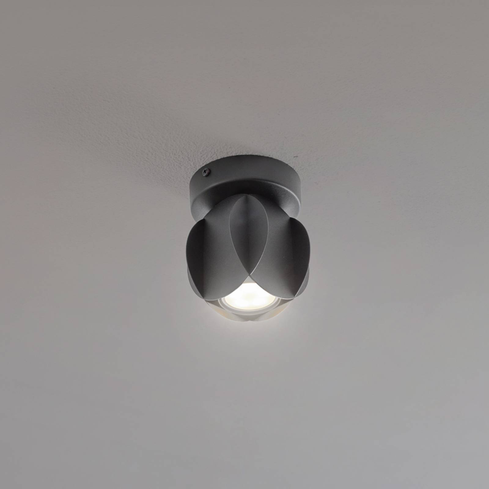 Deckenspot GAMBIT, schwarz, Ø 10 cm, Metall, GU10-LED günstig online kaufen