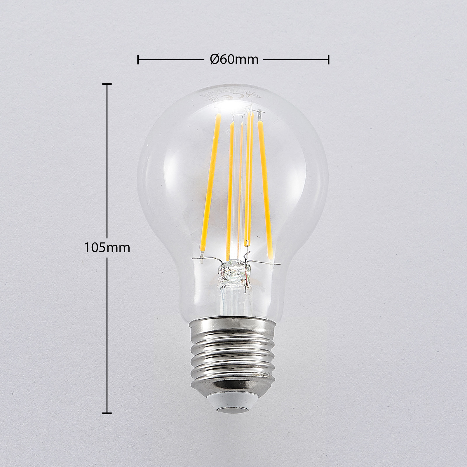 LED-lamppu E27 A60, 6,5 W 2 700 K kirkas