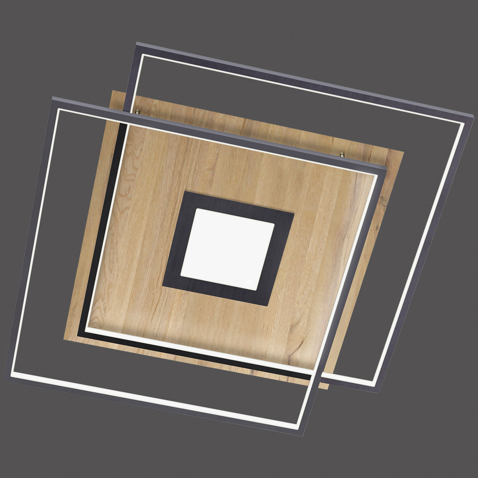 Paul Neuhaus Q-AMIRA plafoniera LED, decoro legno