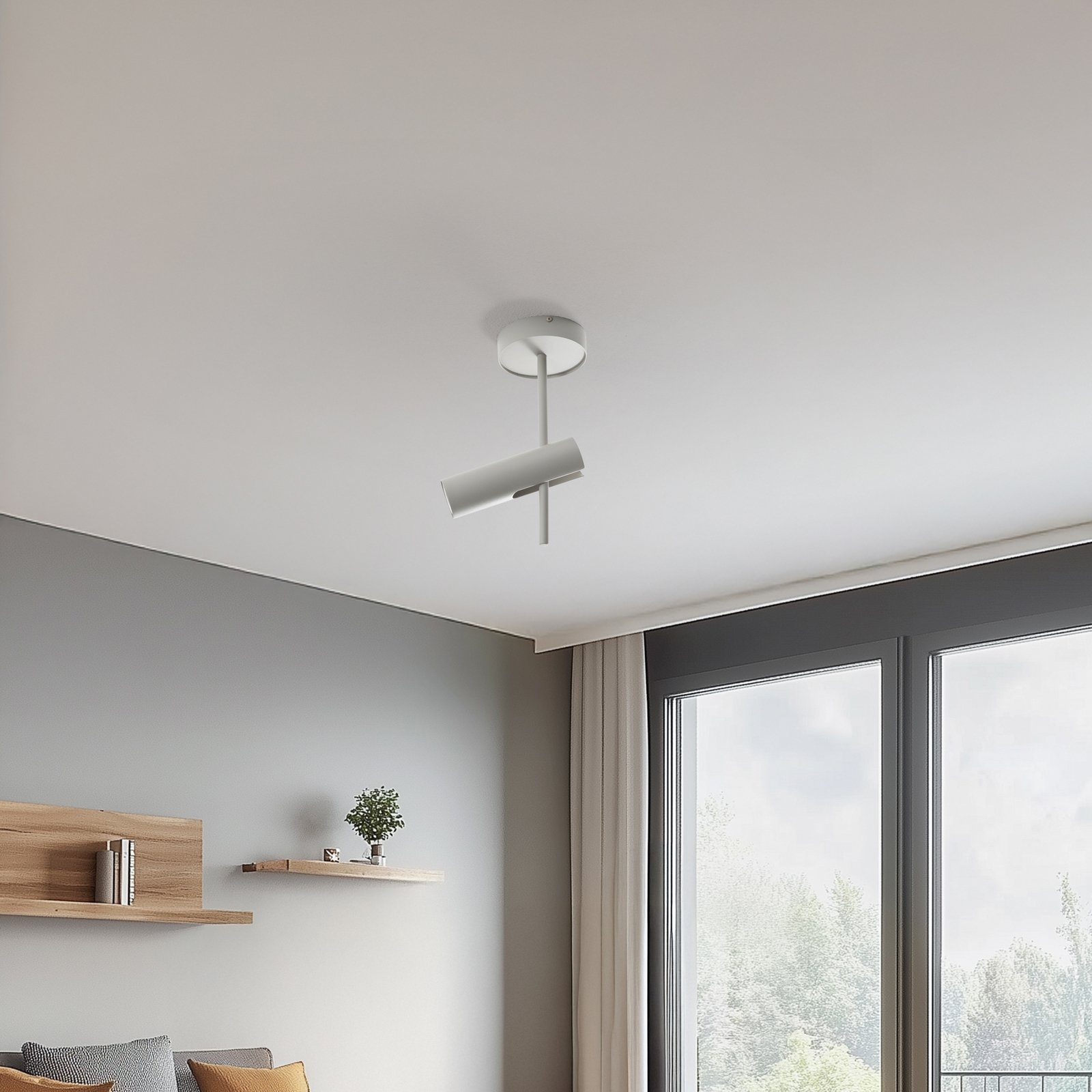 Σποτ οροφής Leda 1, ταύπ, 1 φως, χάλυβας, GU10, ύψος 34 cm Σποτ οροφής Leda 1, ταύπ, 1 φως, χάλυβας, GU10, ύψος 34 cm