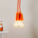 Brasil hanging light, orange, 3-bulb