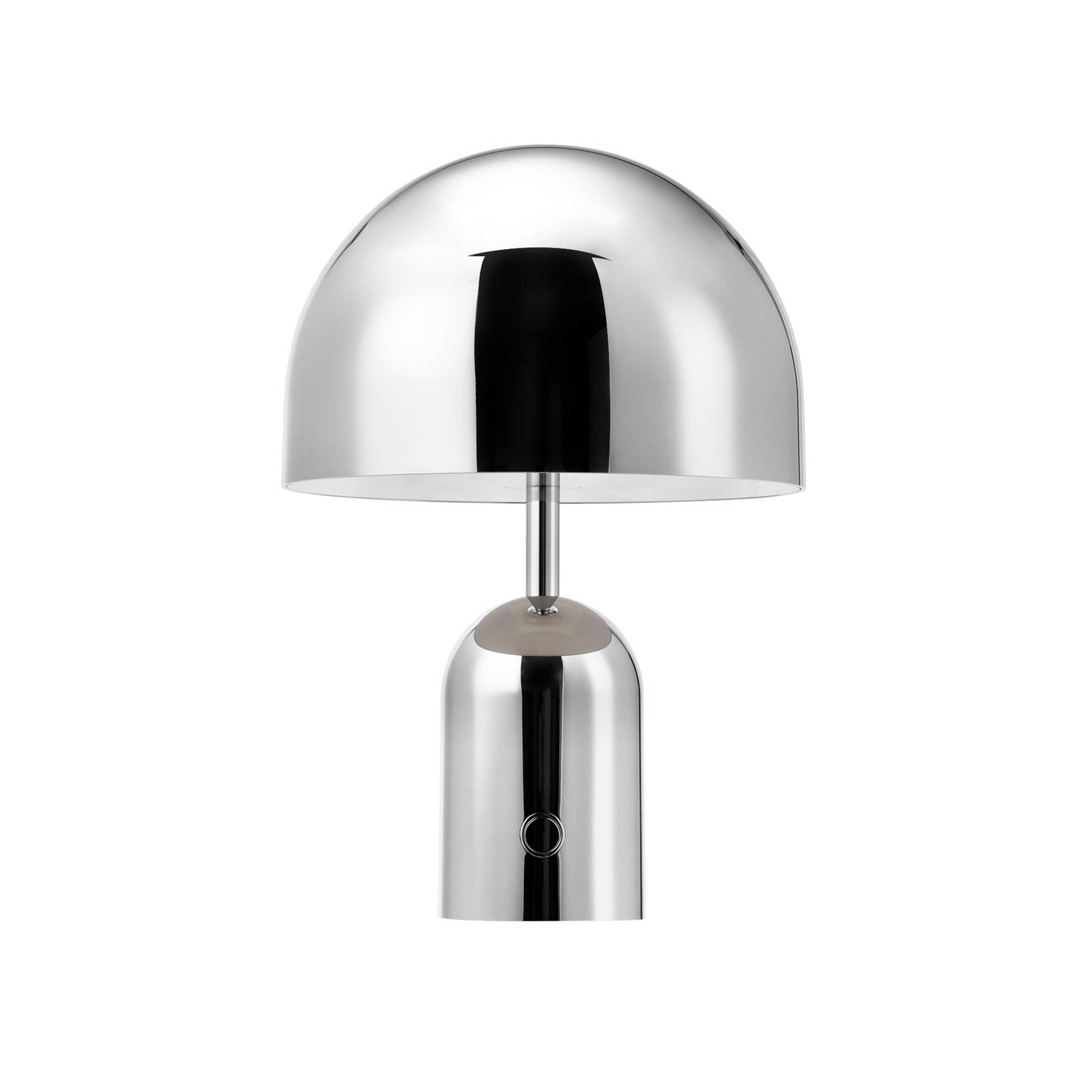 Tom Dixon Akku-Tischlampe BELL PORTABLE, silber, 28 cm IP44