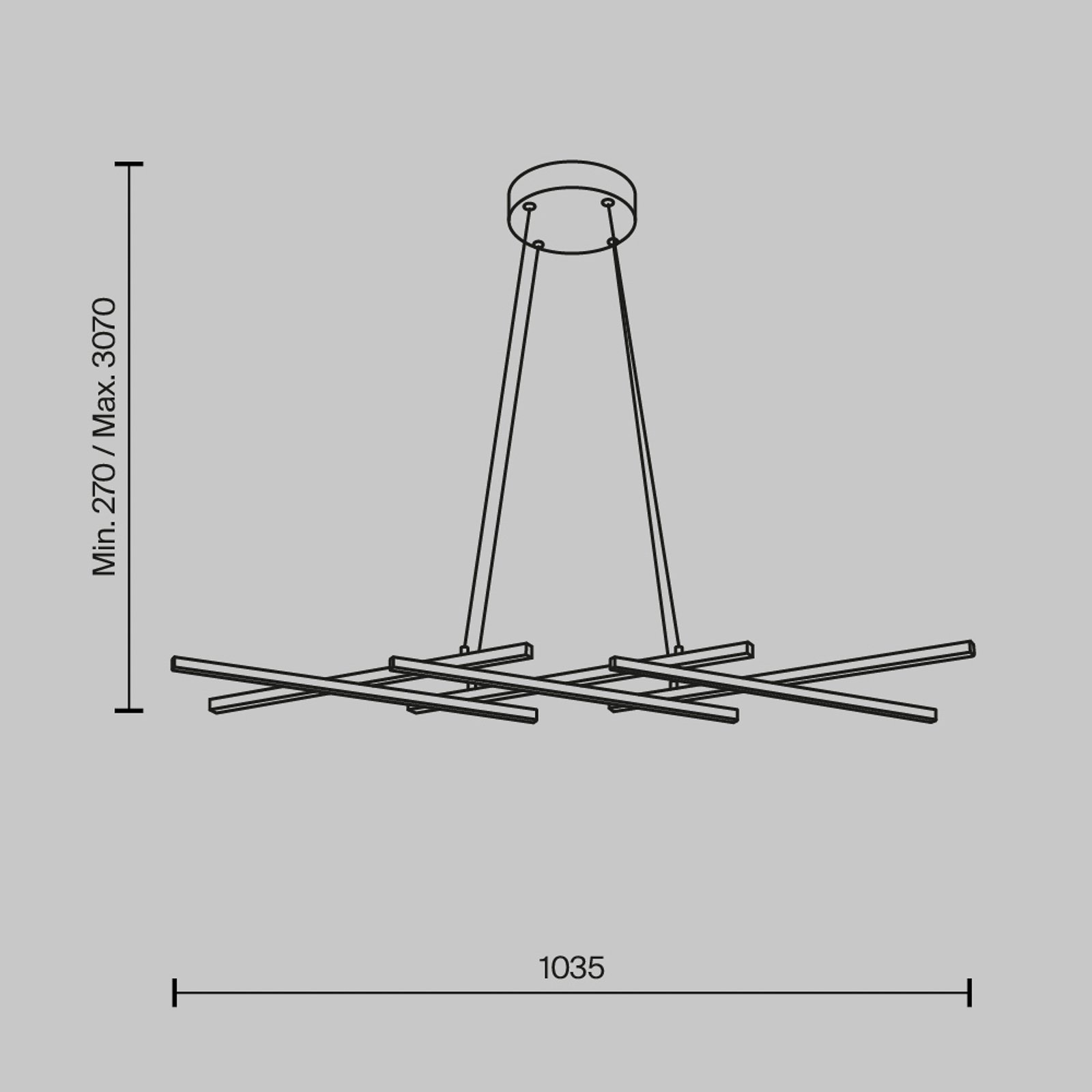 Maytoni LED-es függőlámpa Halo, fekete, hossza 103,5 cm