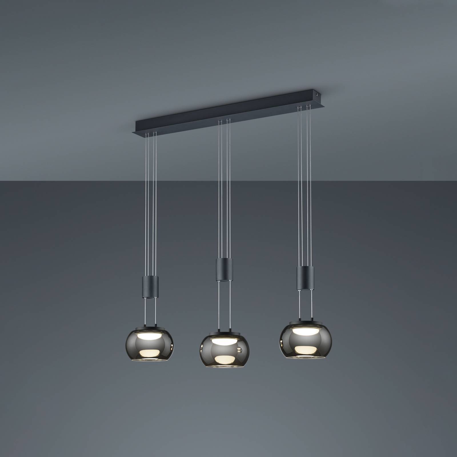 Trio Lighting LED-hänglampa Madison dimbar 3 lampor svart