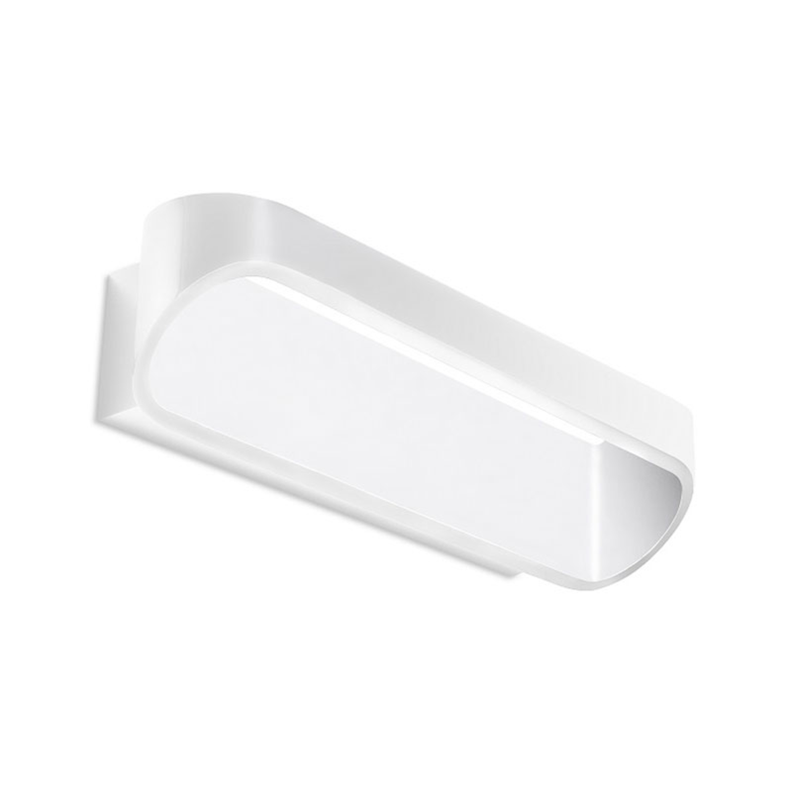 LEDS-C4 Oval LED wall light in white, for Living / Dining Room, aluminium, steel, 9 W, energy efficiency: A+, W: 30 cm, H: 7 cm