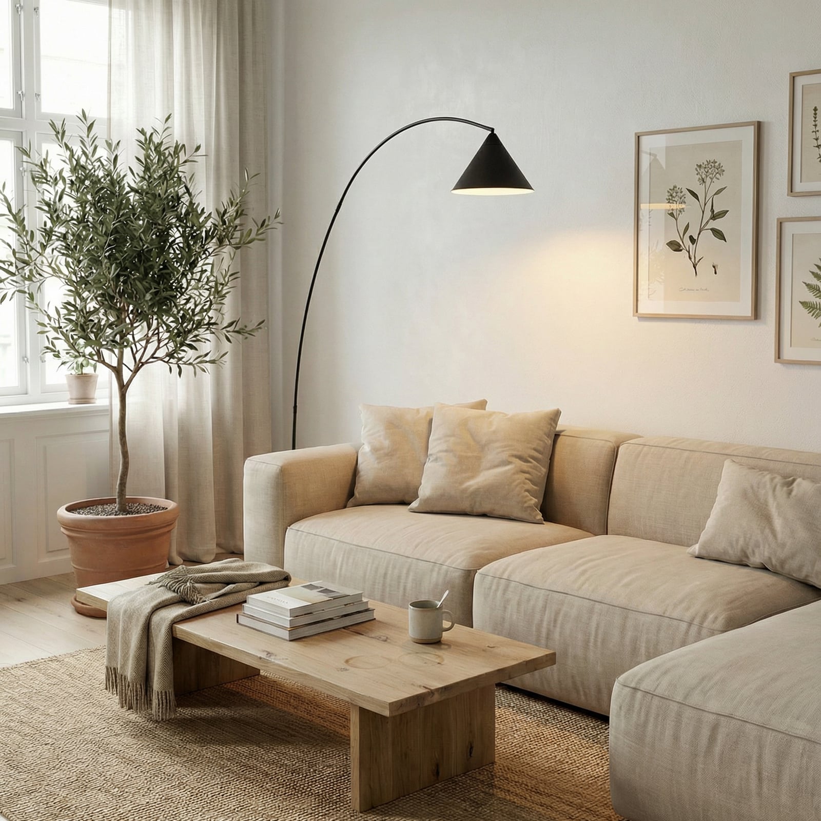 Lindby lokveida lampa Triangolo, melna, augstums 195 cm, metāls E27