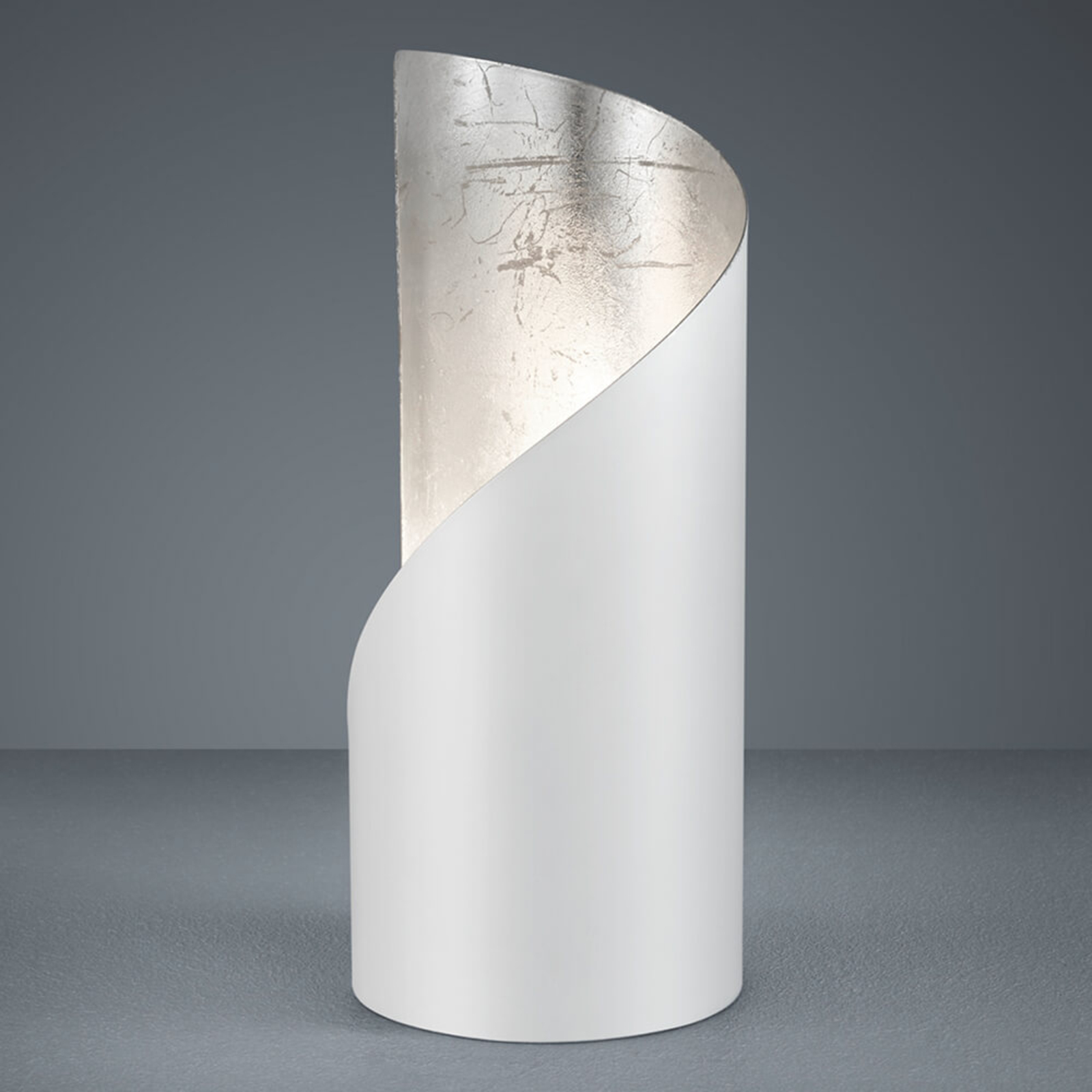 Reality Leuchten Frank table lamp - white and silver, for Living / Dining Room, metal, E14, 25 W, energy efficiency: A++, H: 24 cm