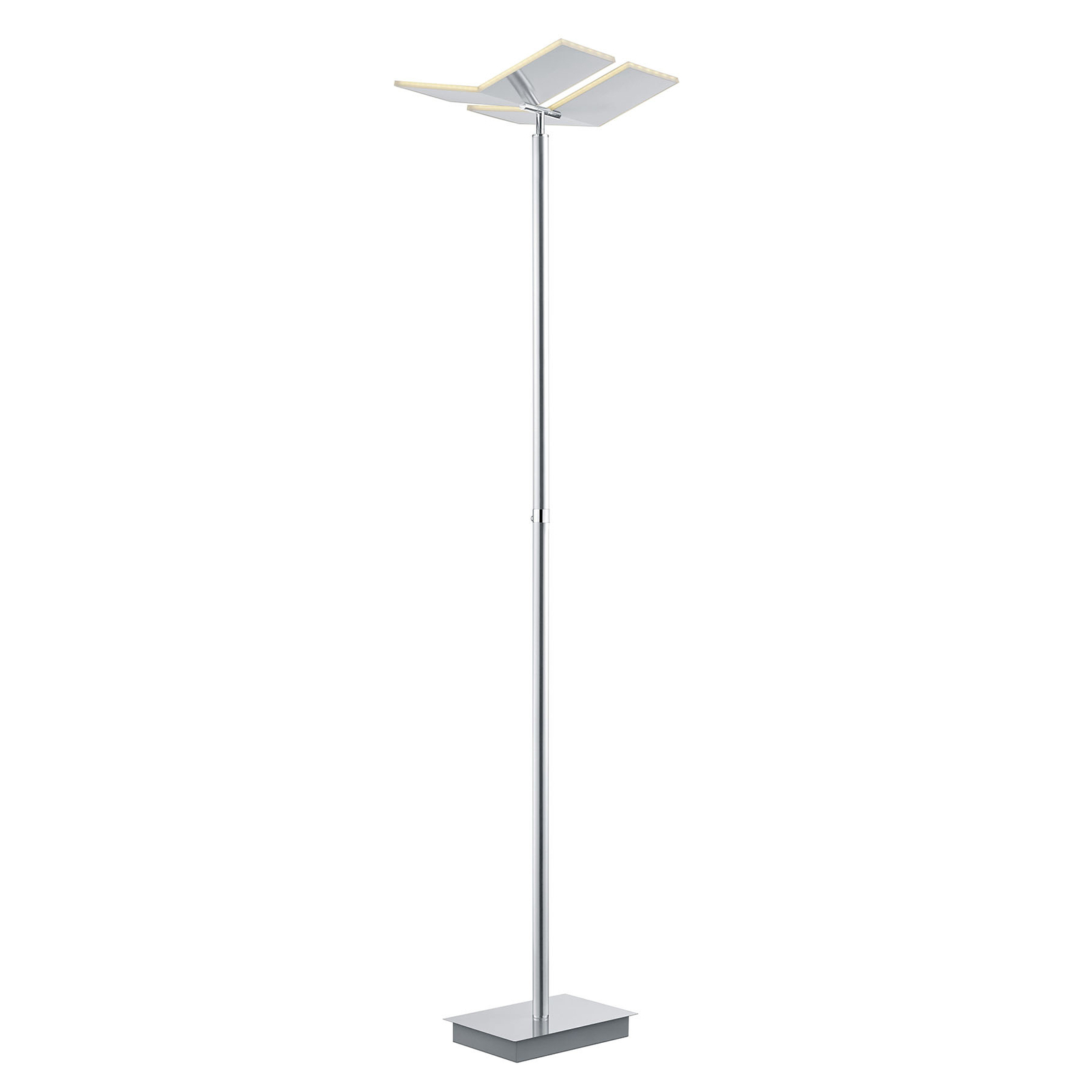 B-Leuchten Domi LED floor lamp, nickel, for Living / Dining Room, metal, 42 W, energy efficiency: A+, H: 182 cm
