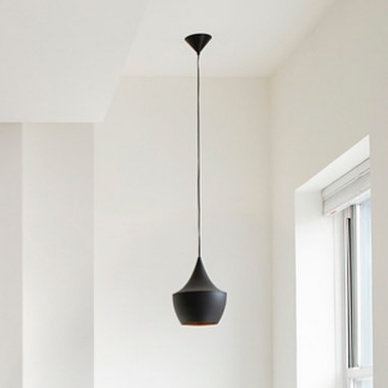 Tom Dixon lampă suspendată LED Beat Fat negru Ø 24 cm alamă - Camera de zi / sufragerie - Design