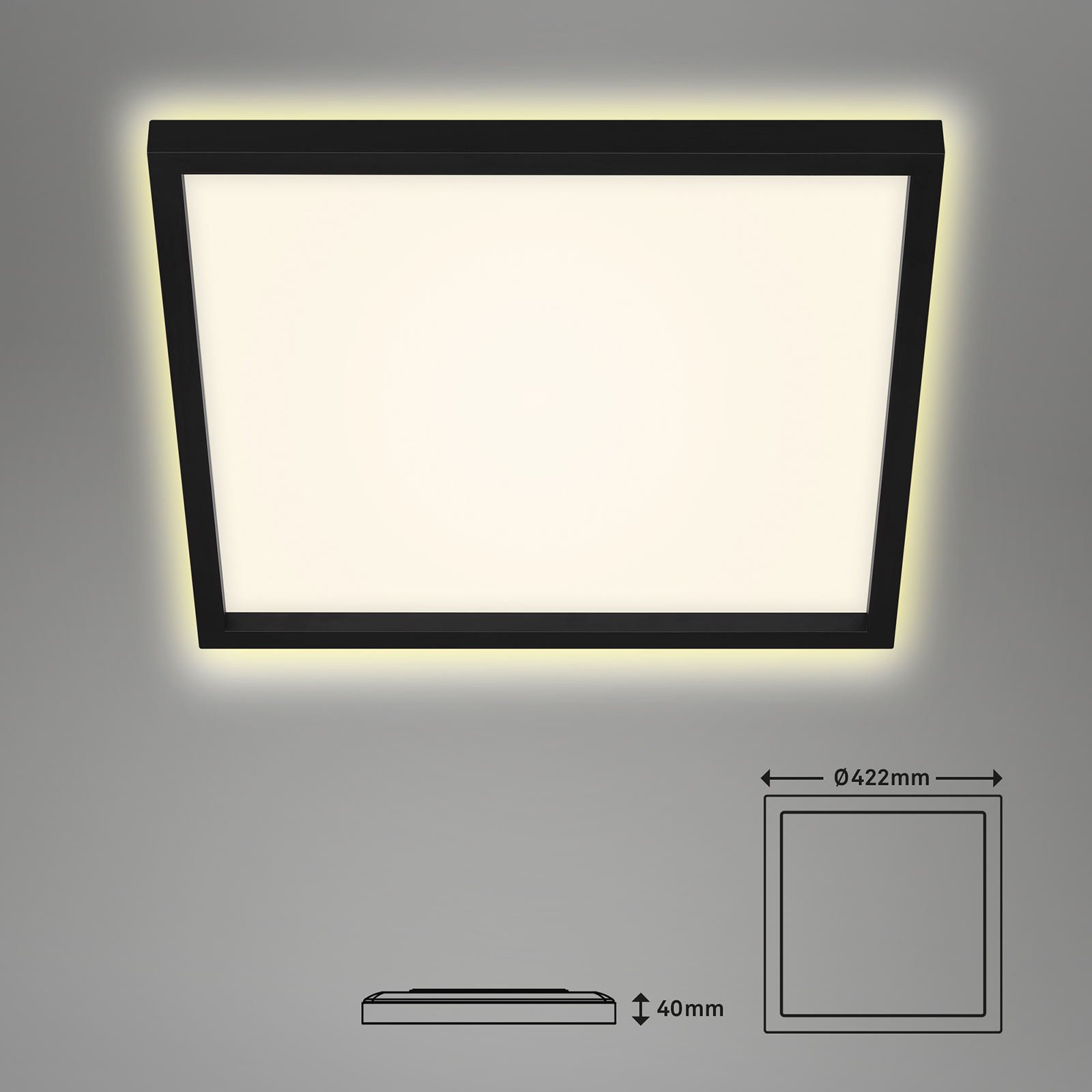 LED-Deckenlampe 7364, 42 x 42 cm, schwarz