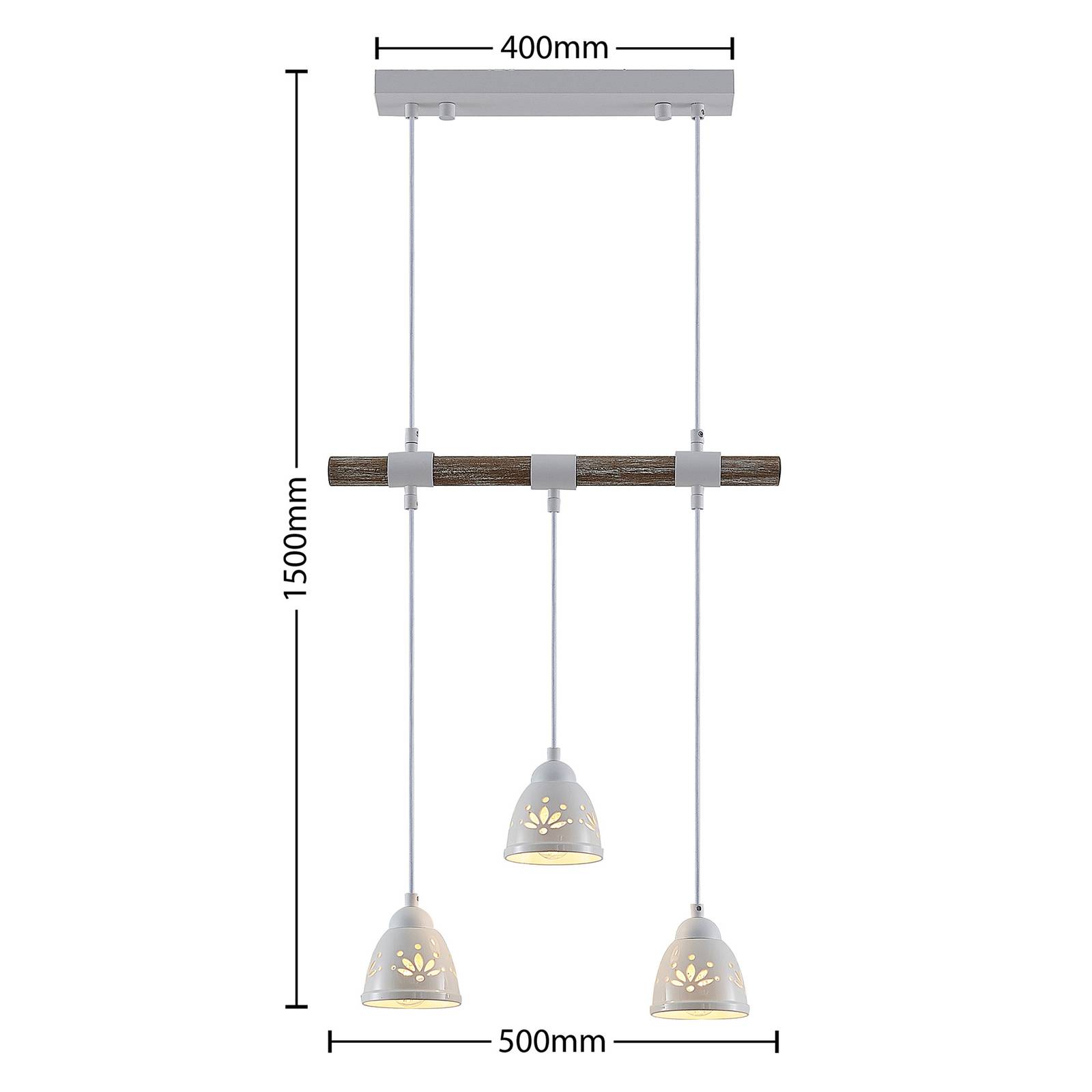 Lindby Pimana lampa wisząca, 3-punktowa