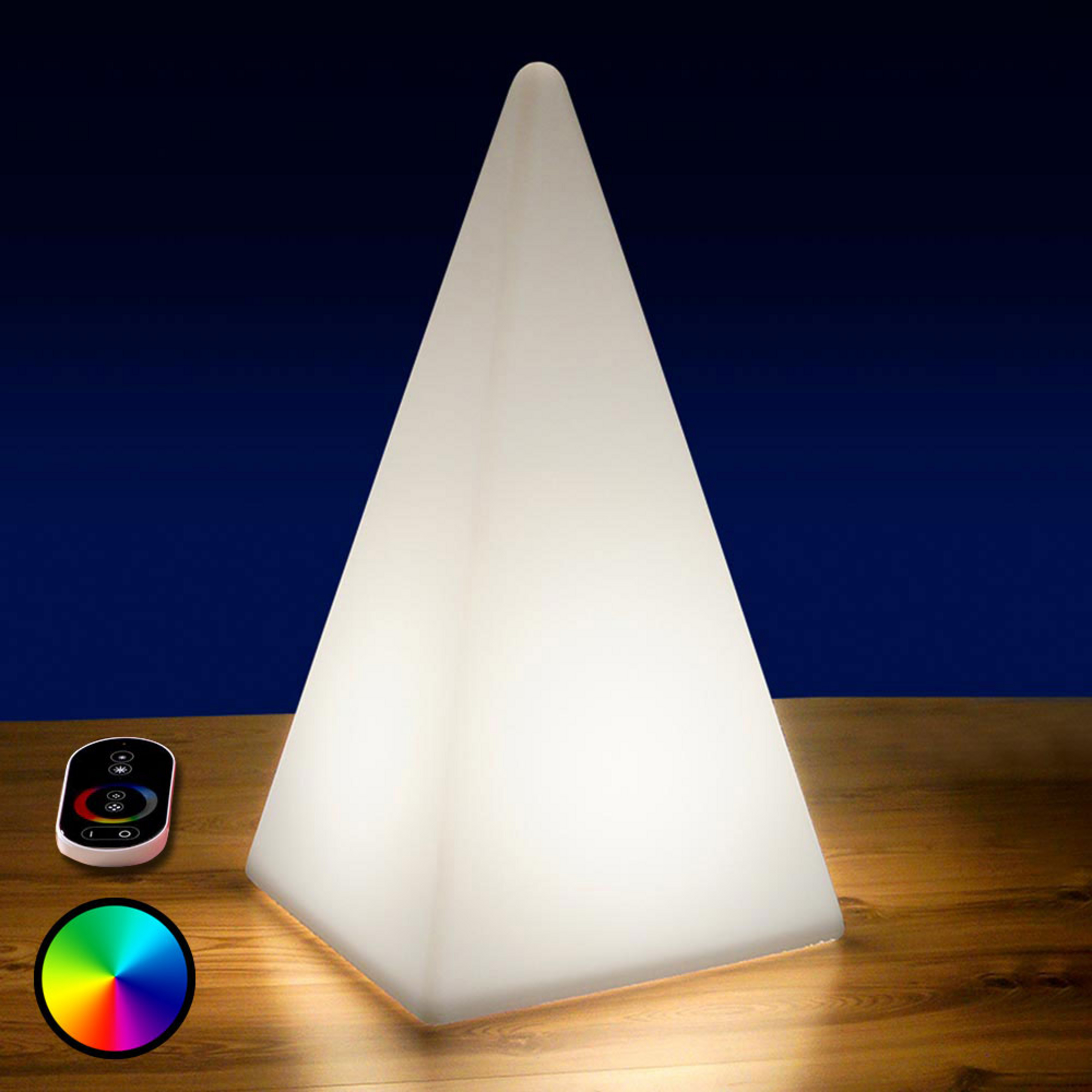 Akkukäyttöinen RGB-LED-pyramidi, ulkokäyttöön