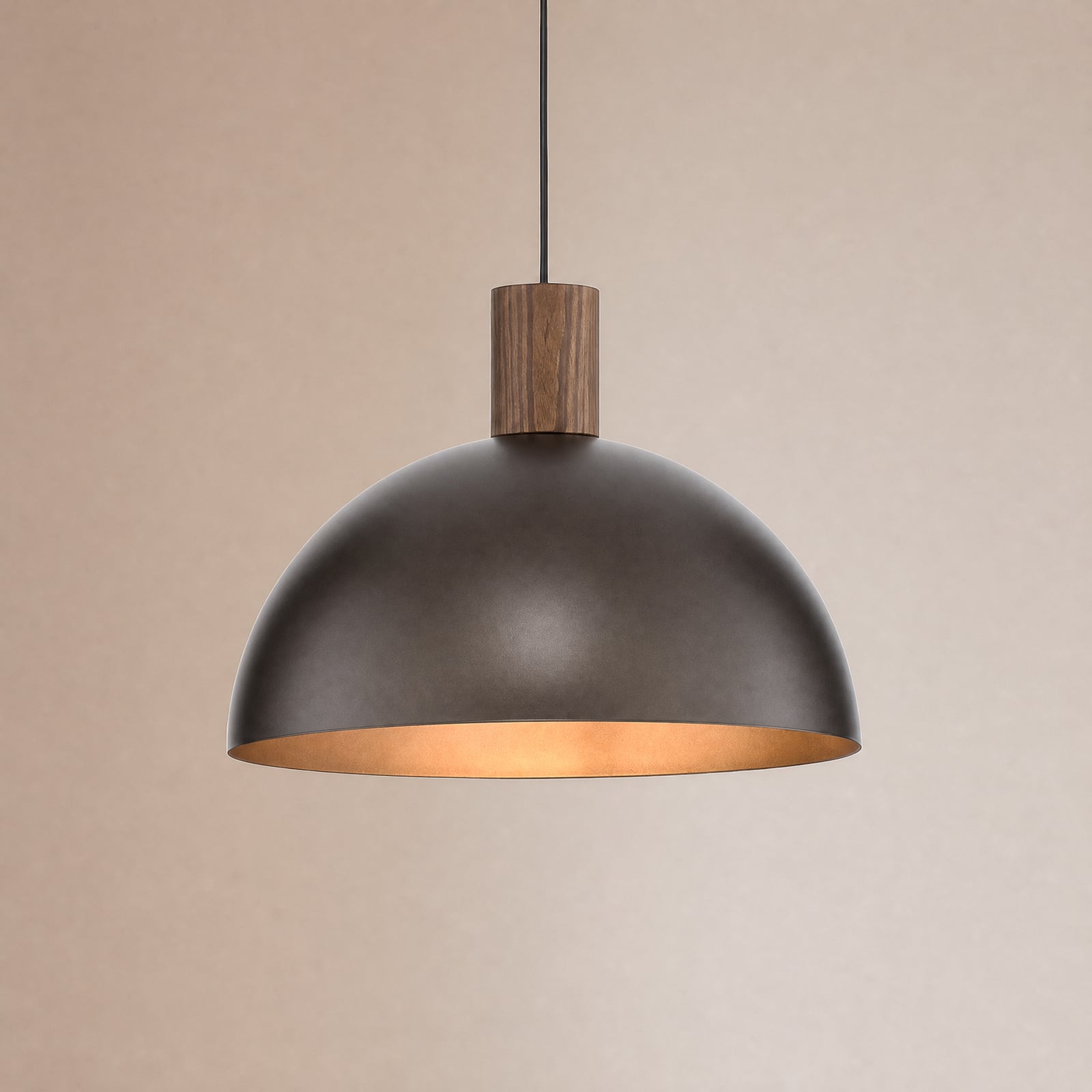 Oslo pendant light, brown, metal, Ø 34 cm, E27