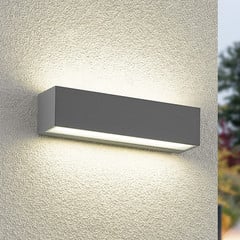 Arcchio Aplique de pared LED Lengo, 25 cm, gris, 2 luces, CCT
