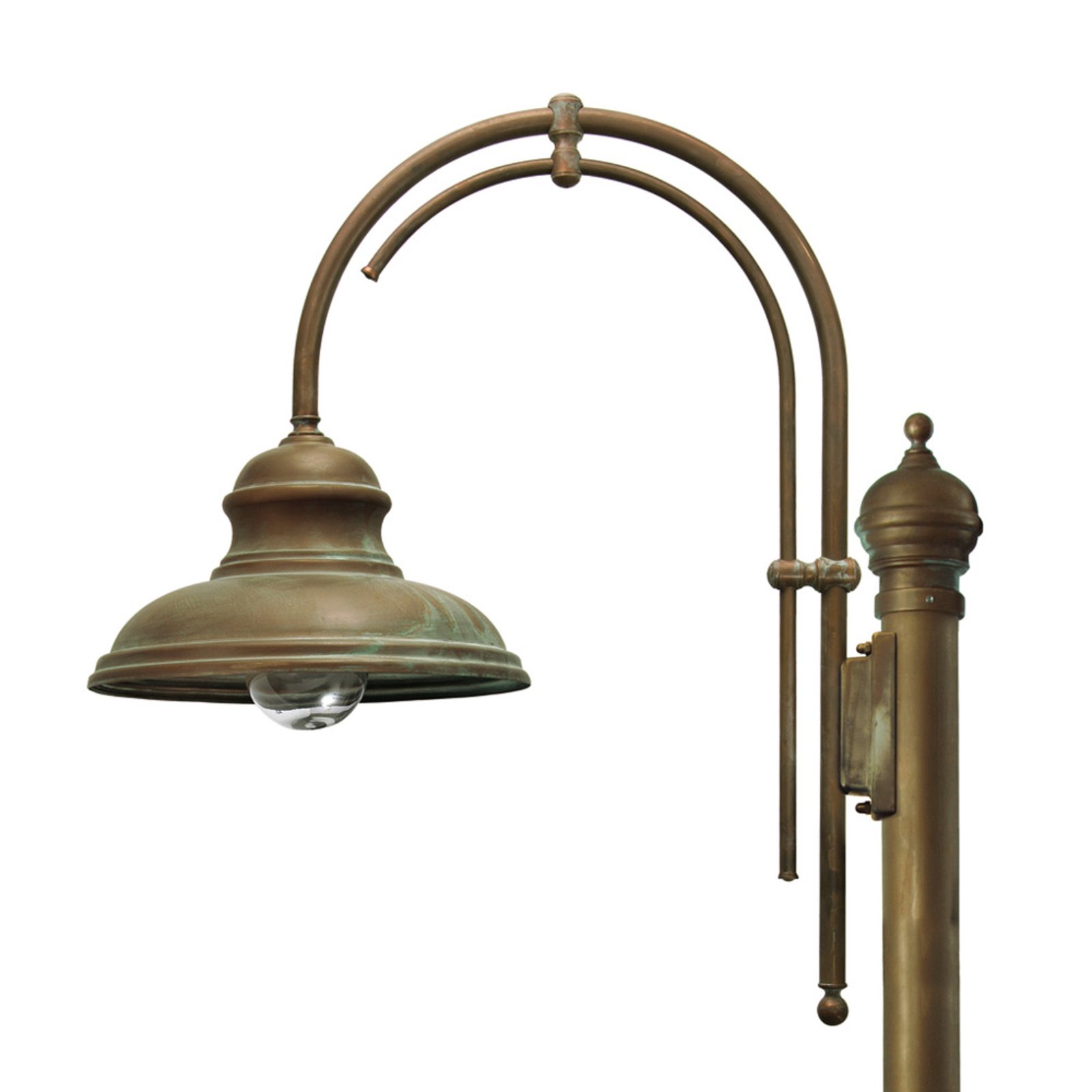 Luca stolplampa i antik kopparmässing 1-lampa.