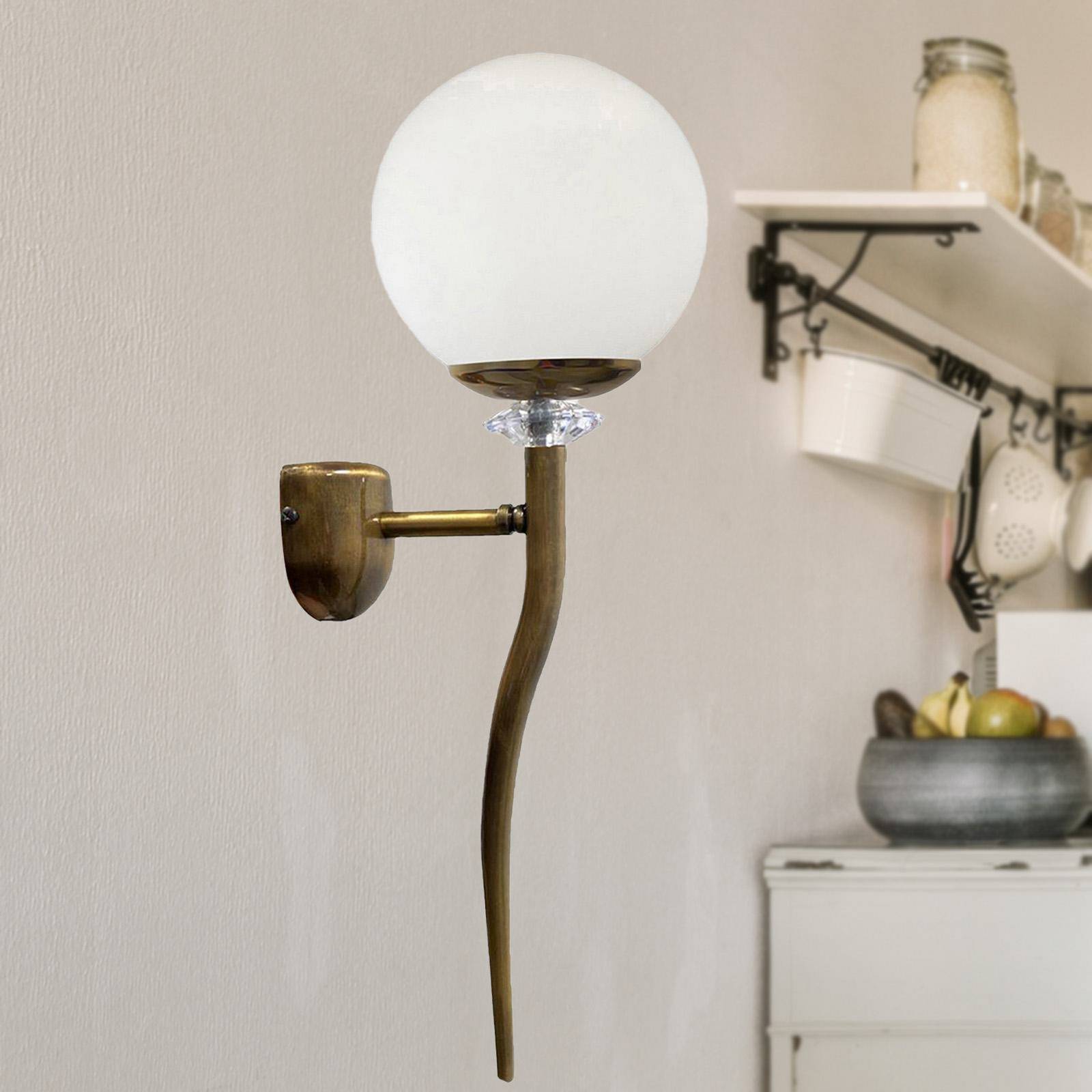 ROYALTECH Nástěnné svítidlo Glory, mosaz, kov, výška 47 cm