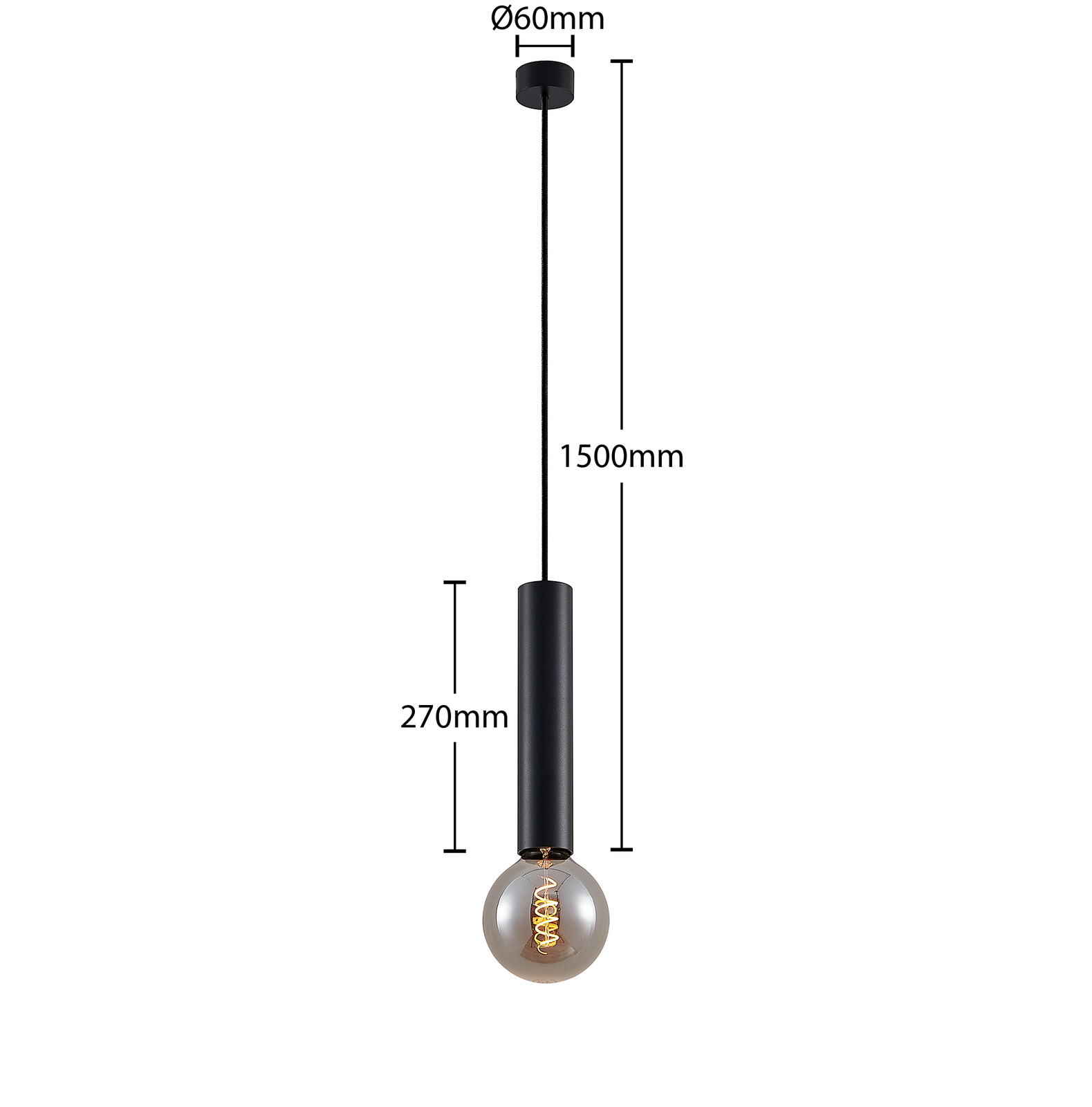 Arcchio Padilum lampa wisząca 27 cm, czarna