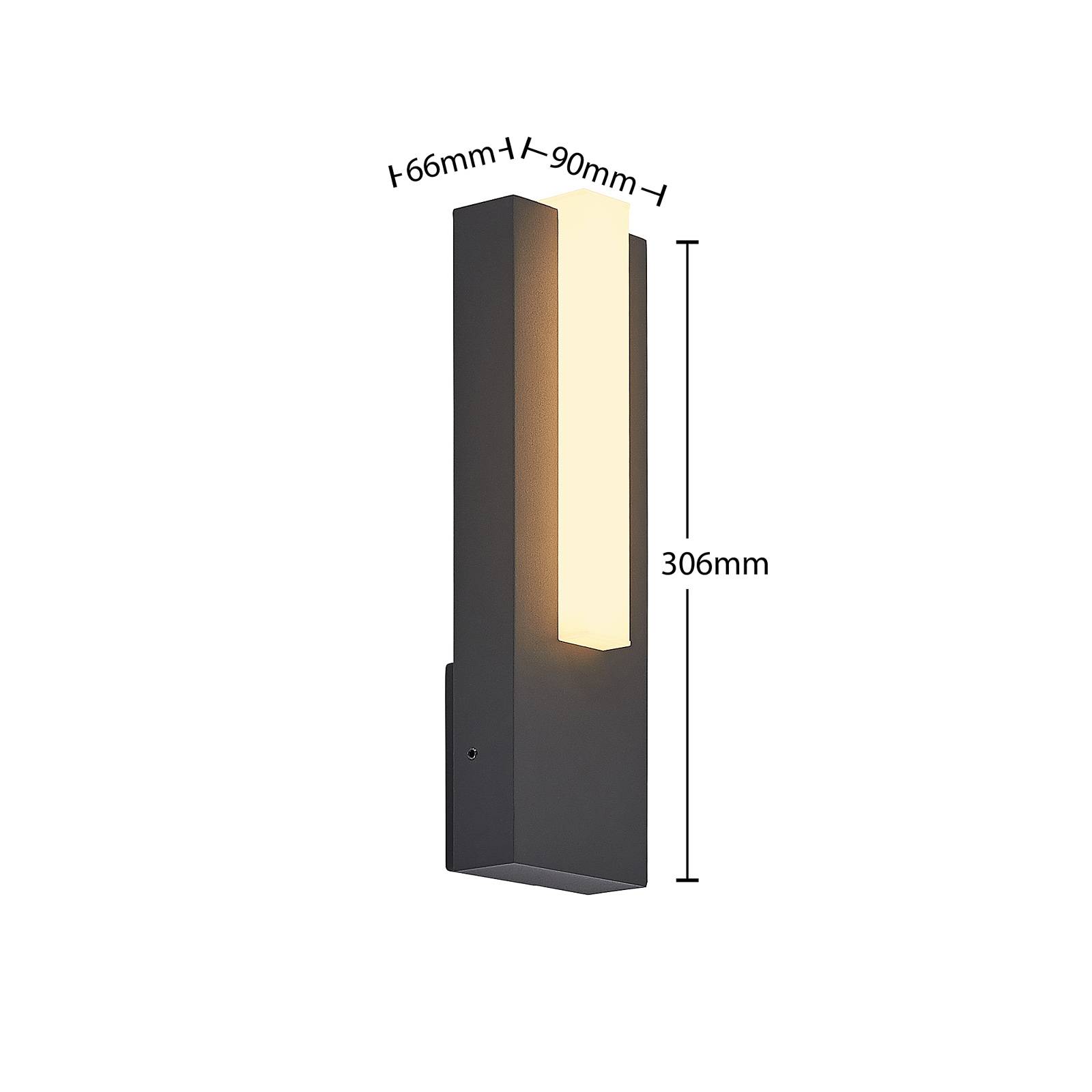Lucande kinkiet zewnętrzny LED Virgalia, 31 cm, antracyt, IP65