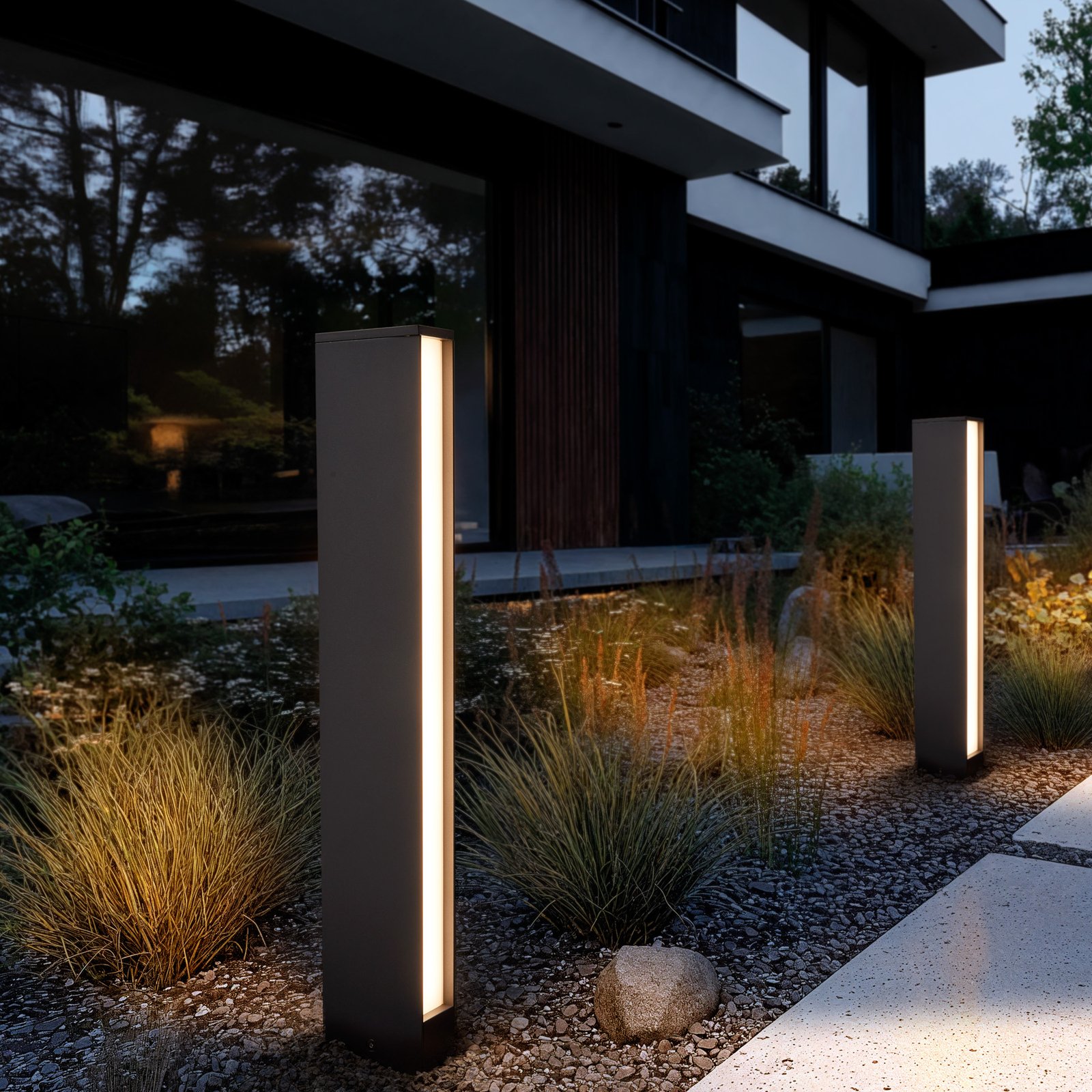Lirka 2 Outdoor Garden Lamp Dark Grey/White - Lucande