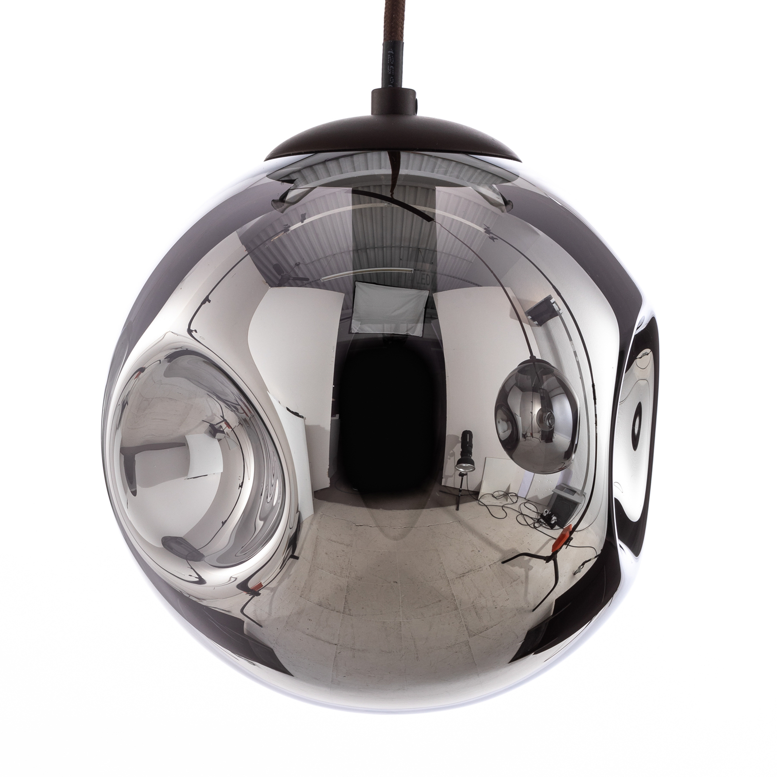 Висяща лампа Lindby Valentina, E14, 3 светлини, опушено сиво, стъкло