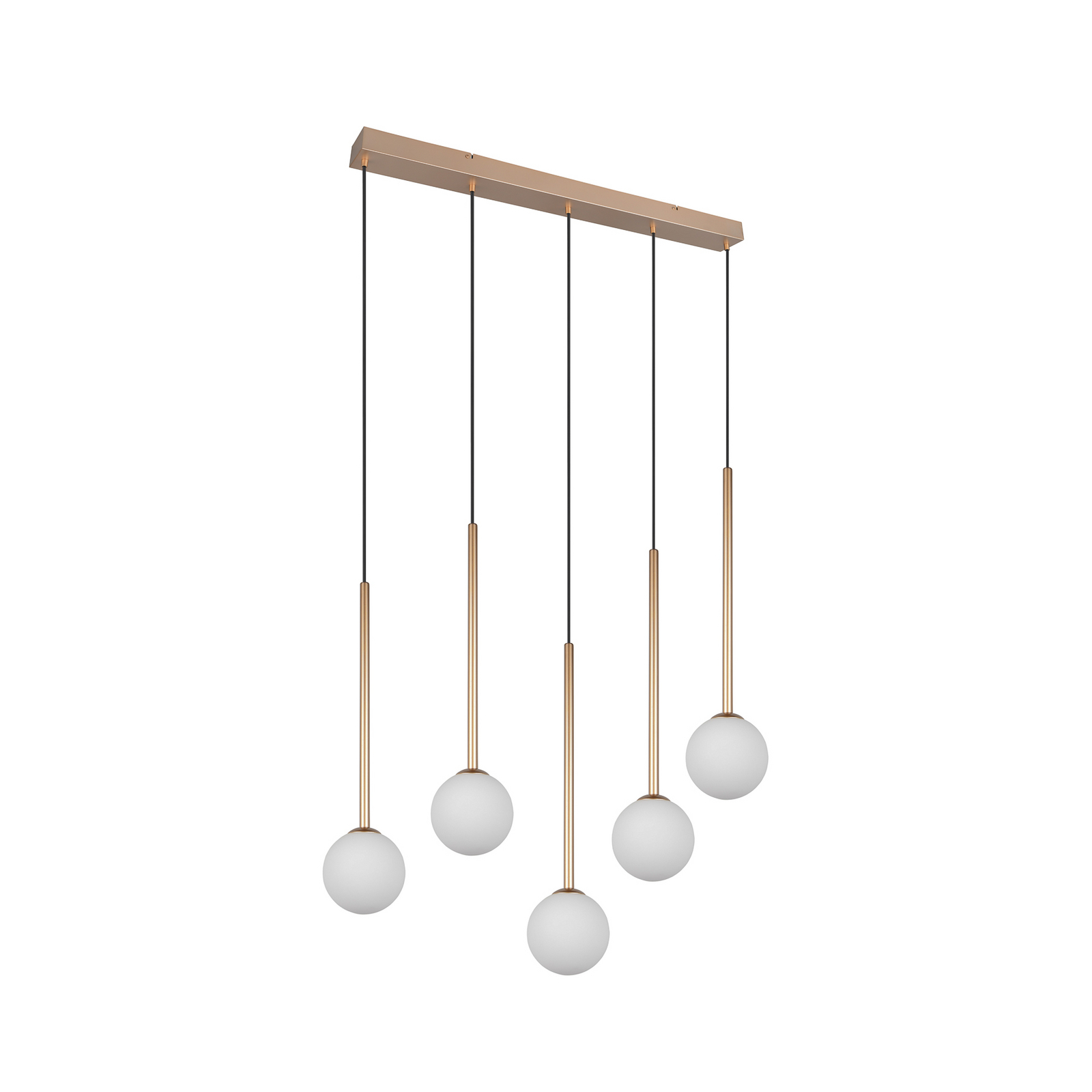 Piekaramā lampa „Firano“, zelta krāsā, garums 107 cm, metāla 5-spuldzes.