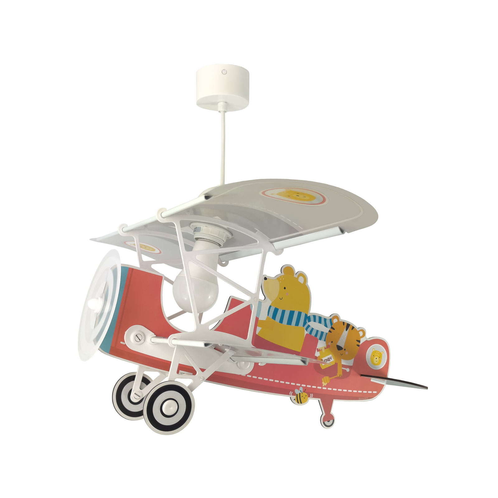 Candeeiro suspenso Dalber Teddy Plane, colorido, madeira/plástico