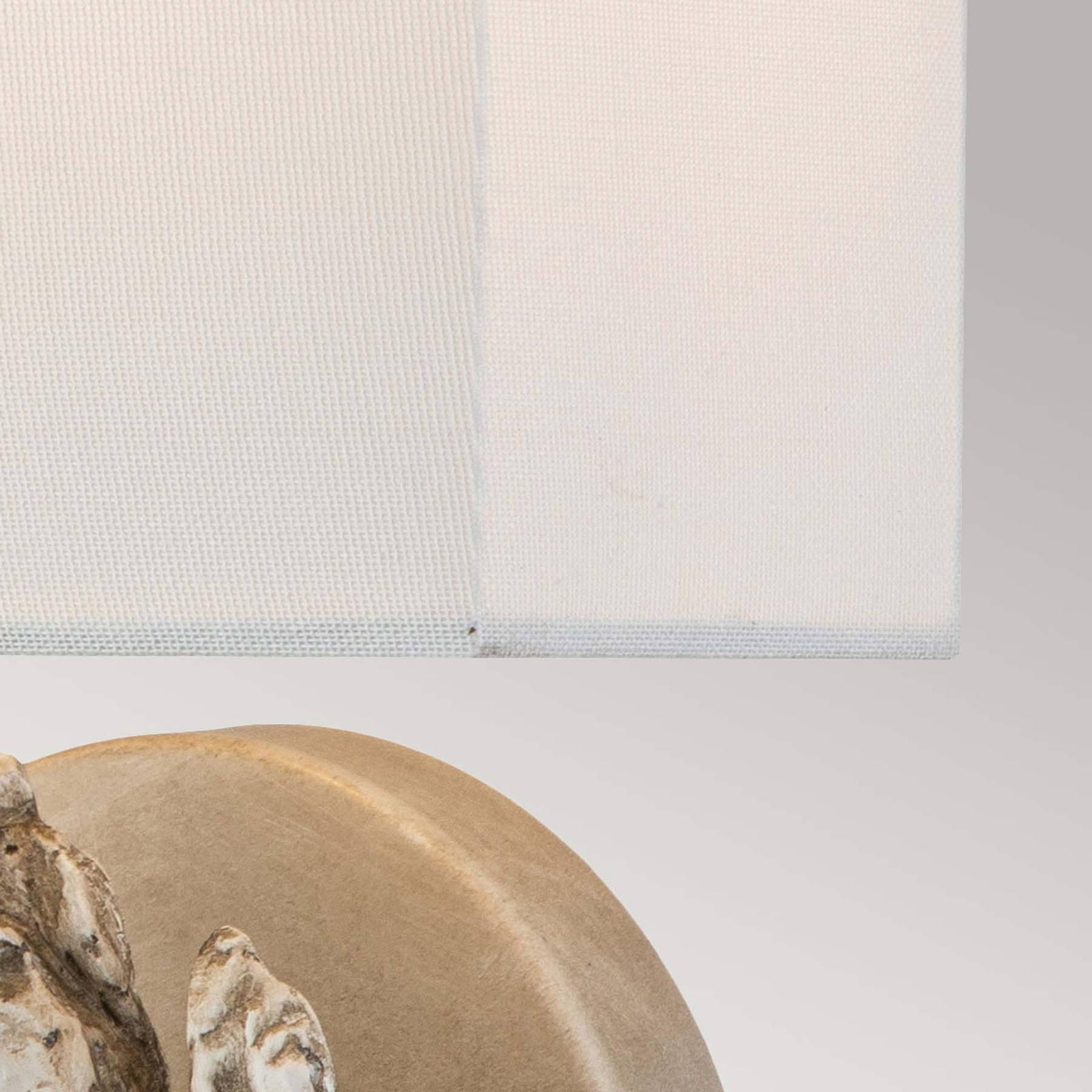 Swirl Large wall light with linen shade, antique white