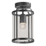 Pimpernel ceiling light, black, metal, glass