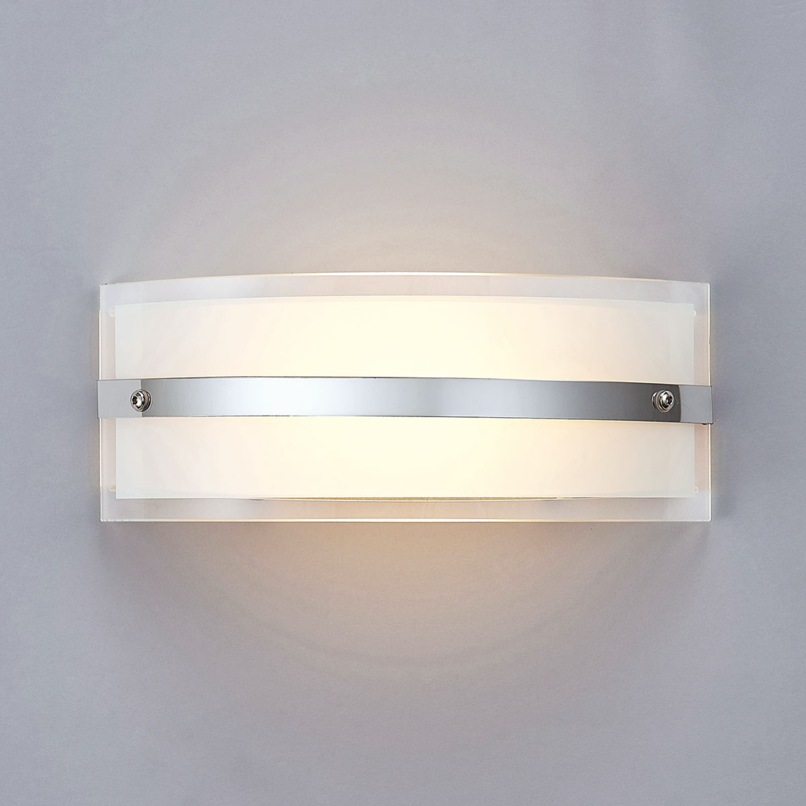 Skleněné nástěnné světlo Zinka s LED, 25 cm