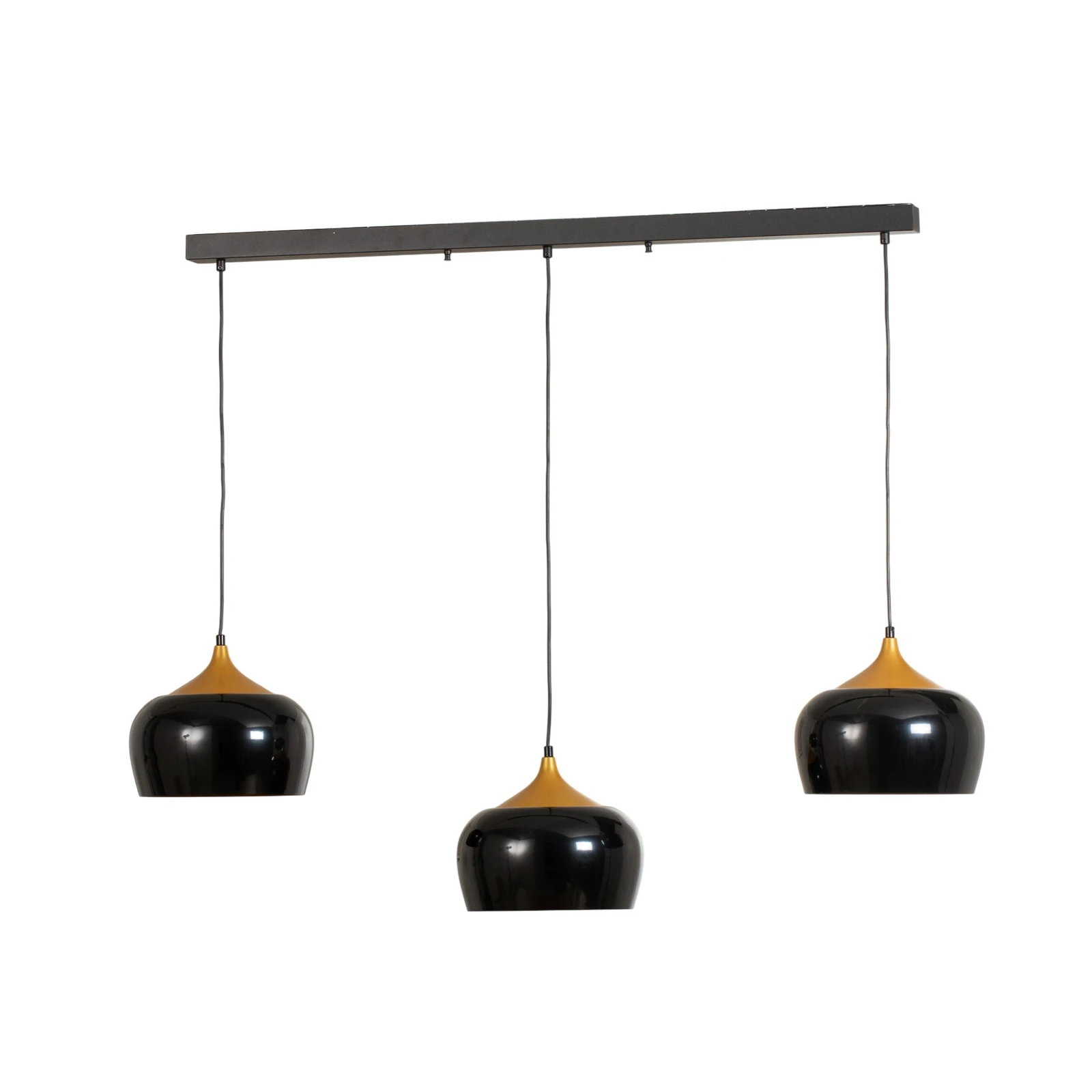 Hänglampa Berceste, svart, 3 lampor, längd 140 cm