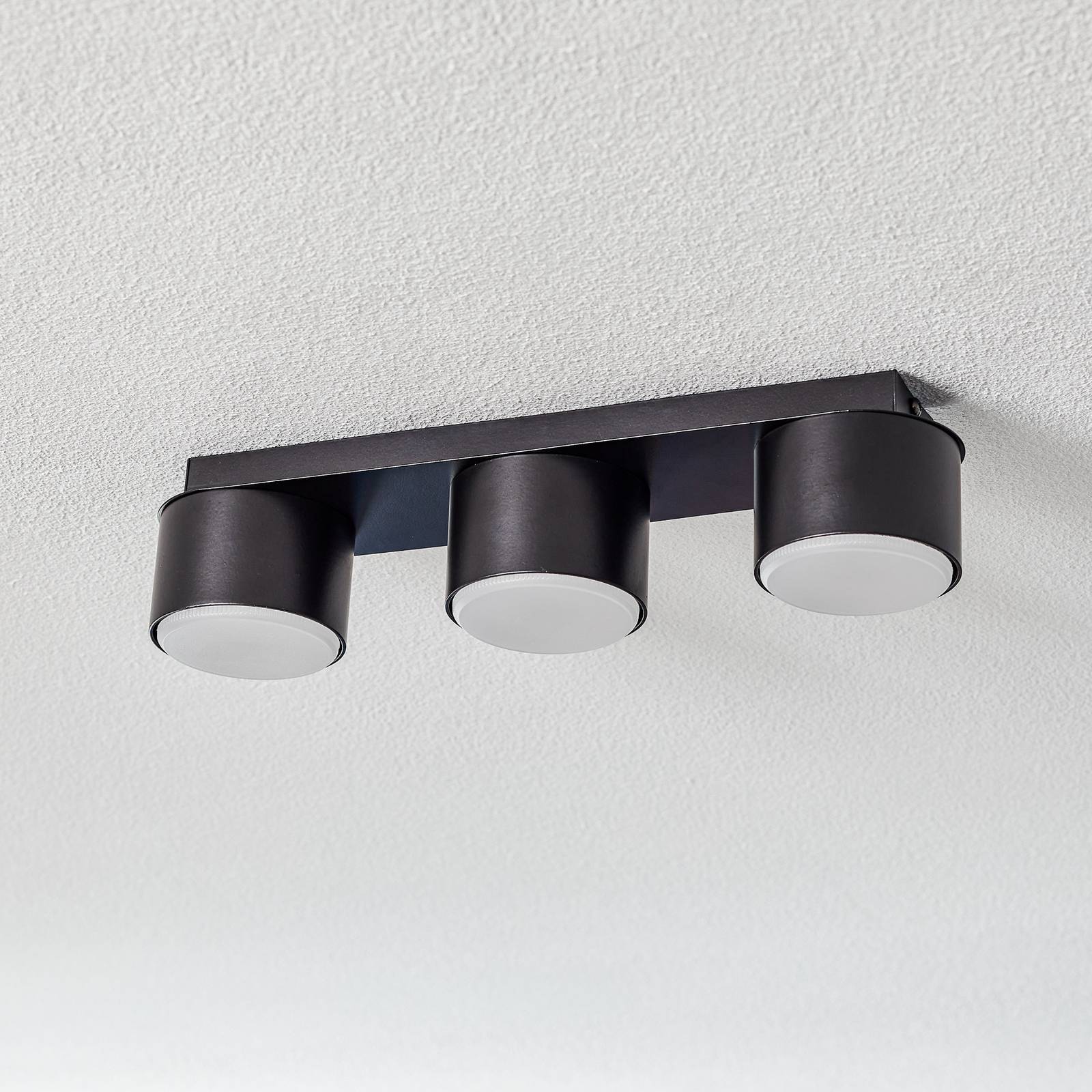 eko-light cloudy barre de plafonnier à trois lampes noir