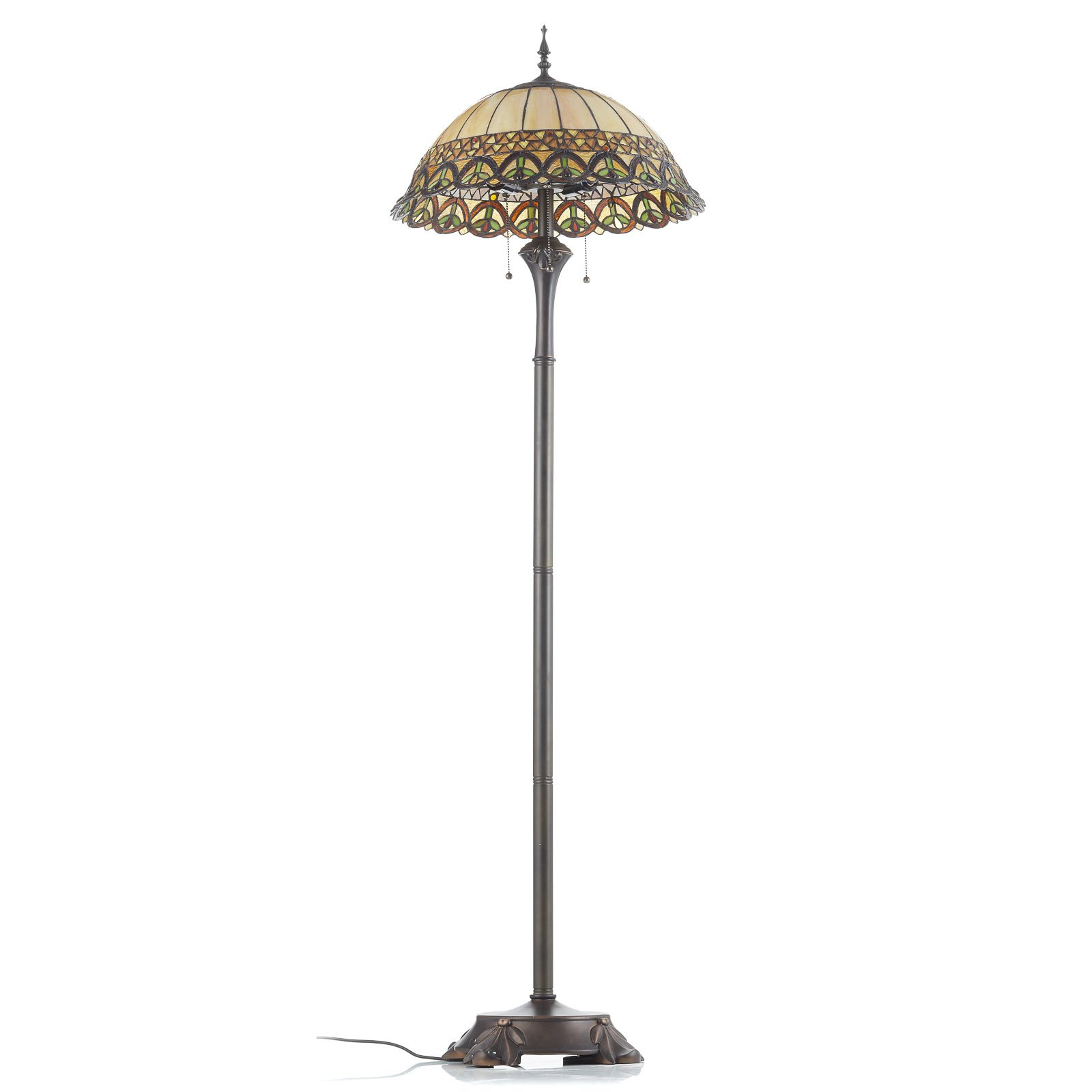 FRIEDA - lampa stojąca z kloszem w stylu Tiffany