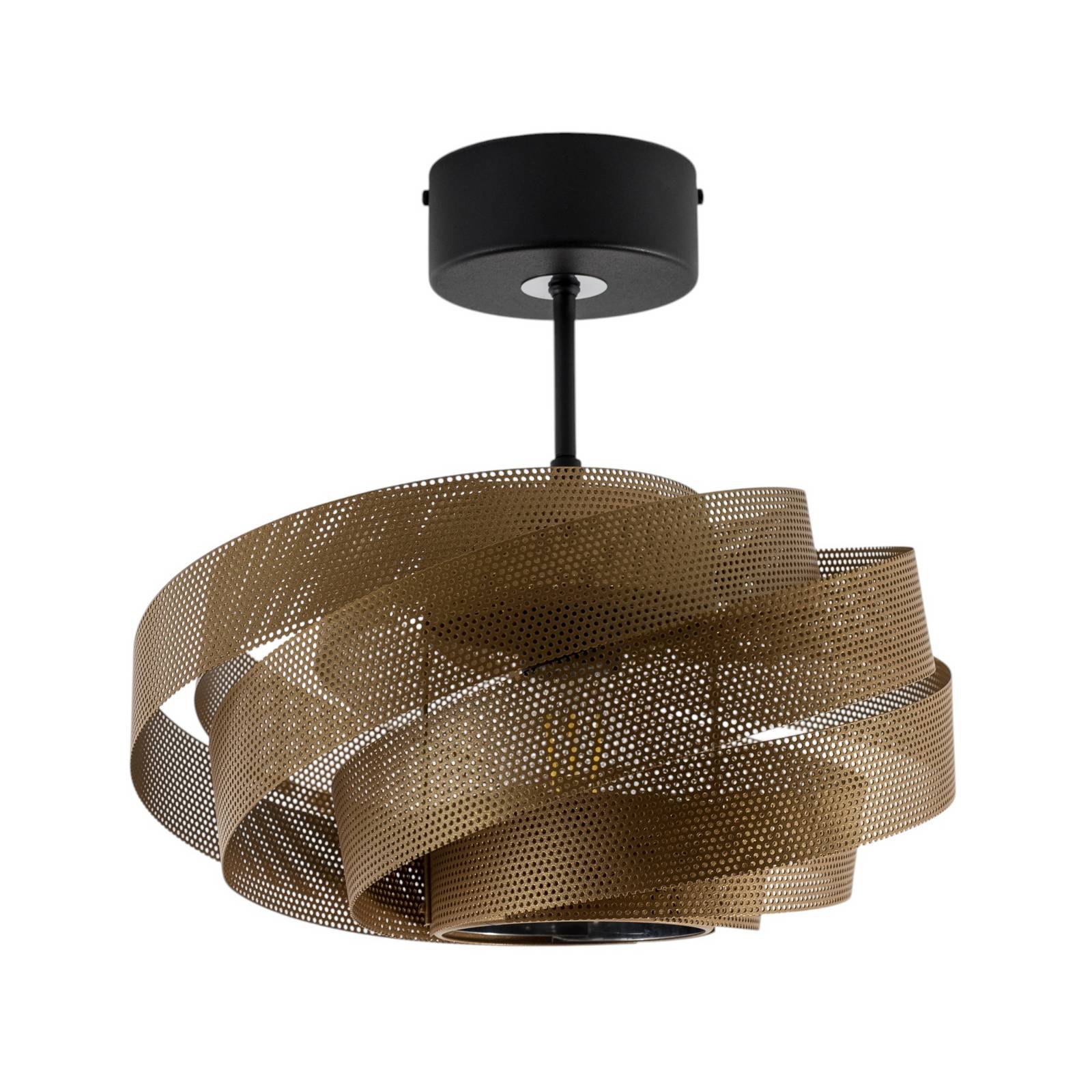 Lampa sufitowa Vento, czarno-złota, metal, Ø 40 cm, E27