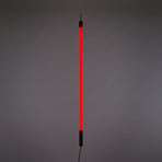 SELETTI LED lamp Linea, rood, houten details, universeel