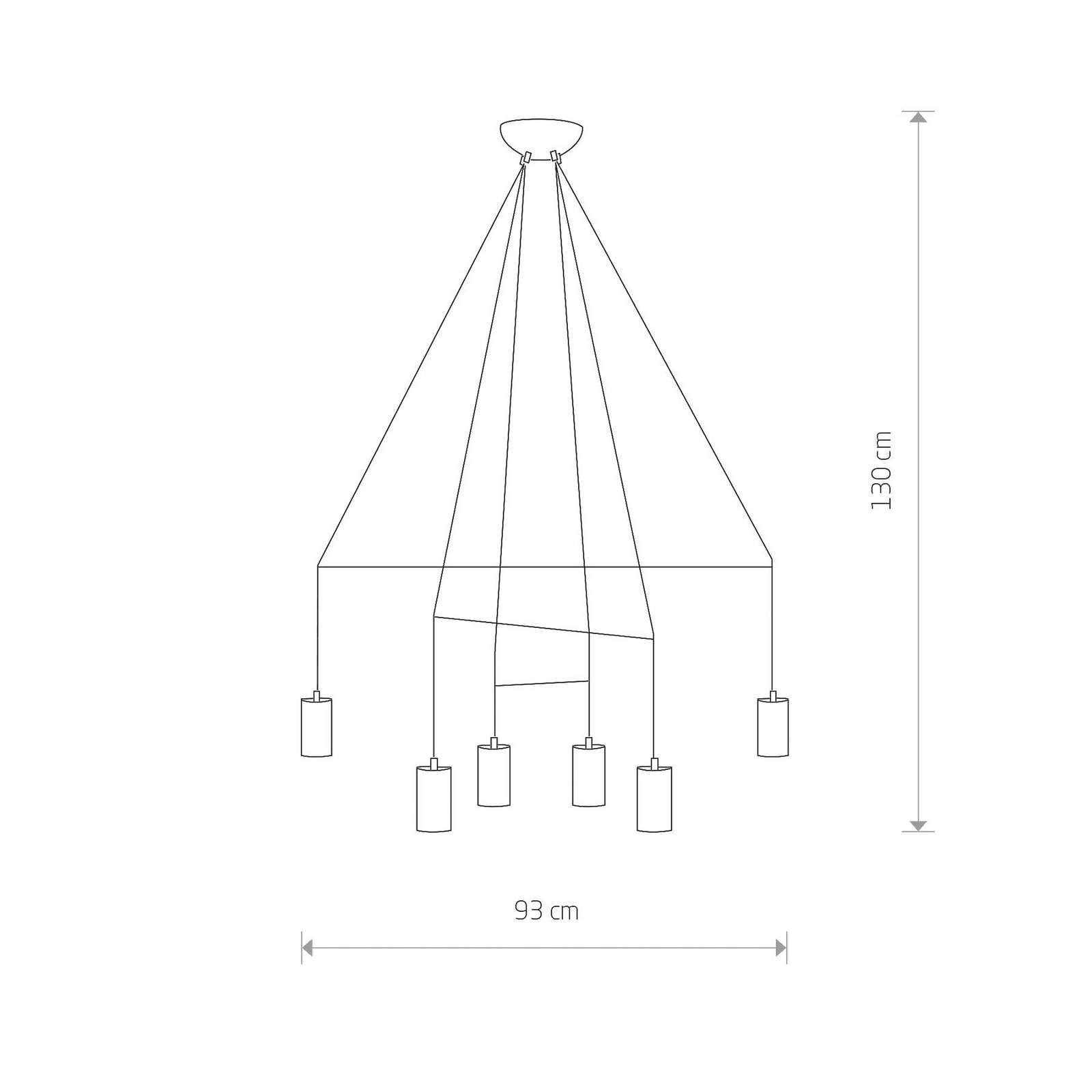 Euluna Suspension Imbria à 6 lampes 93cm blanche