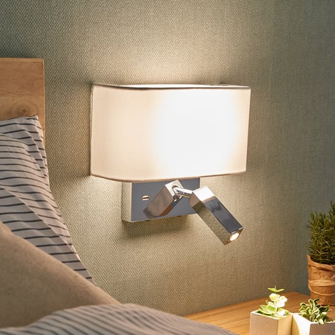 LED wandlamp Virve met leeslamp en USB-poort