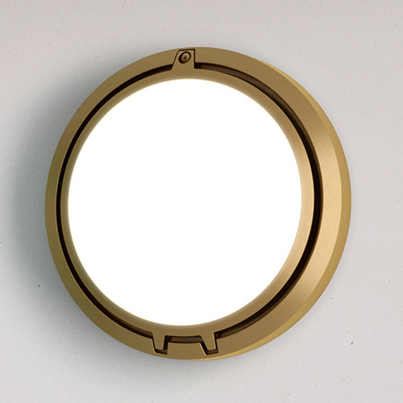 Luceplan Metropoli wall light bronze glass 27 cm, for Hallway, die-cast aluminium, glass, E27, 70 W, energy efficiency: A++