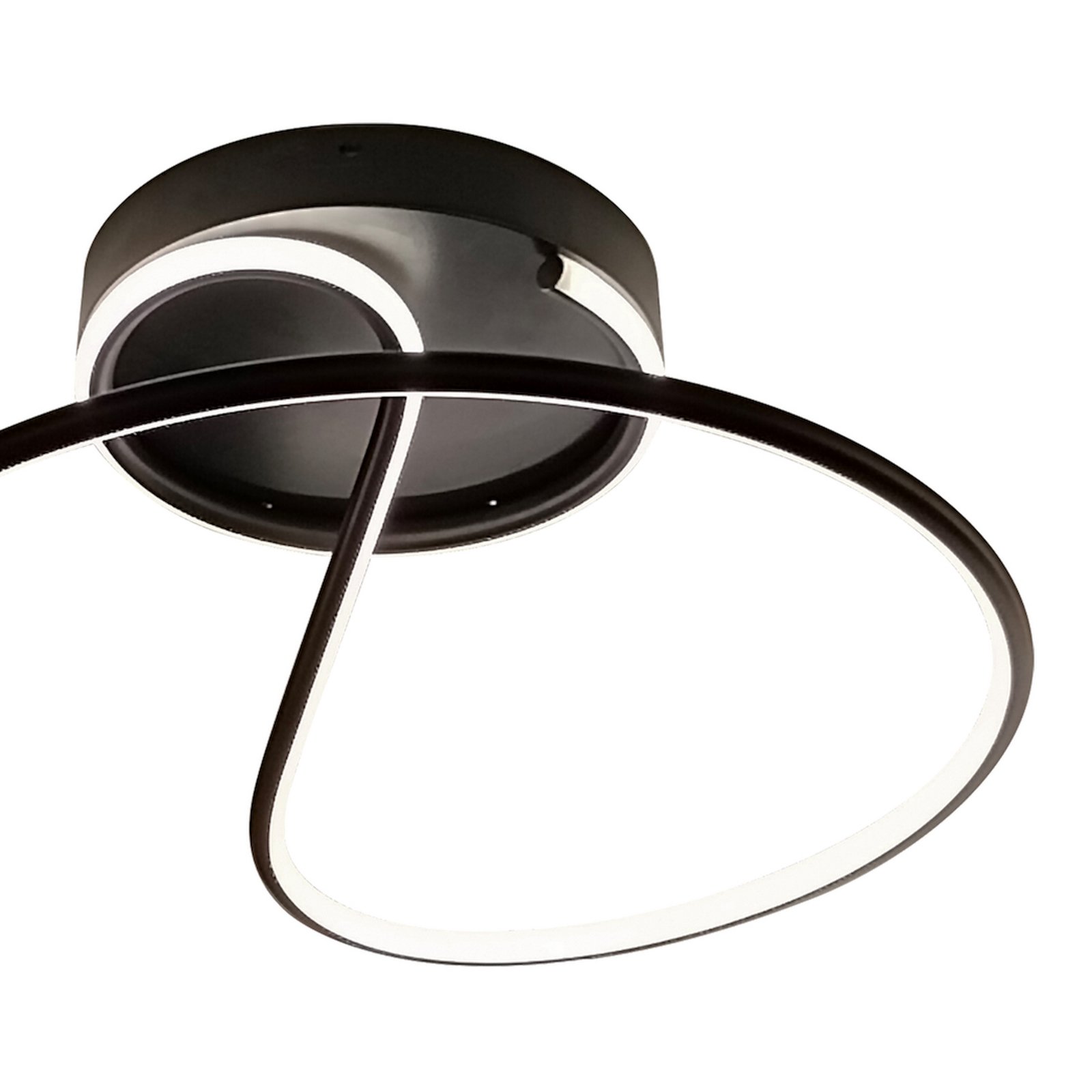 LED-Deckenleuchte Delta, Metall, schwarz, 4.000 K