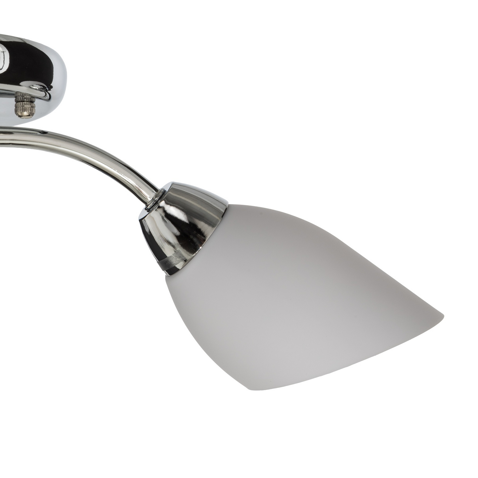 Plafón Portos, 3 luces, blanco/cromo, metal, Ø 54 cm