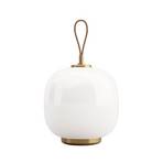 VL45 Radiohus Portabil Veioză Brass/Glossy White Opal - Louis Poulsen