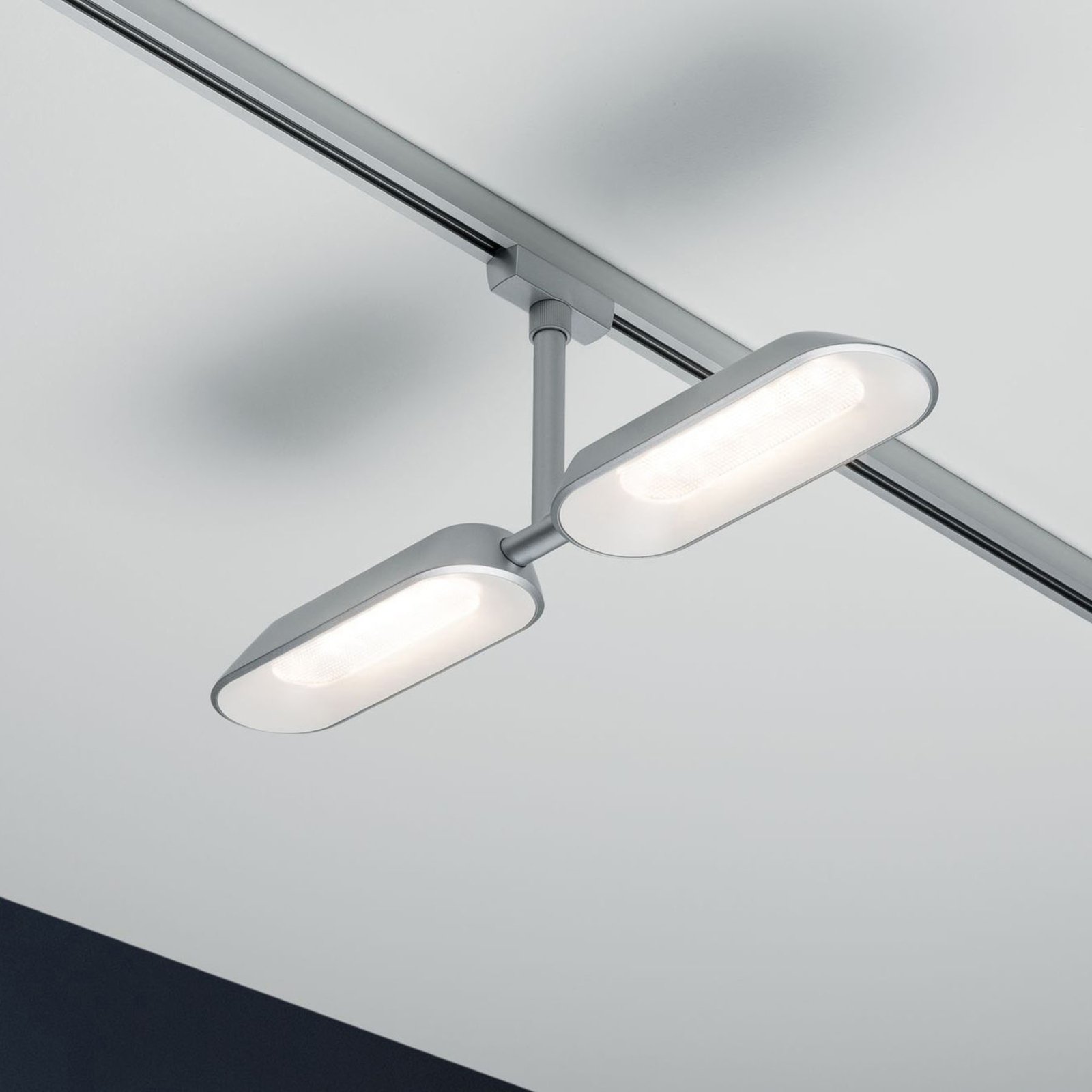 Paulmann URail Dipper LED spot, two-bulb, for Workroom / Office, metal, plastic, 8 W, energy efficiency: A+, L: 37.5 cm, H: 17 cm