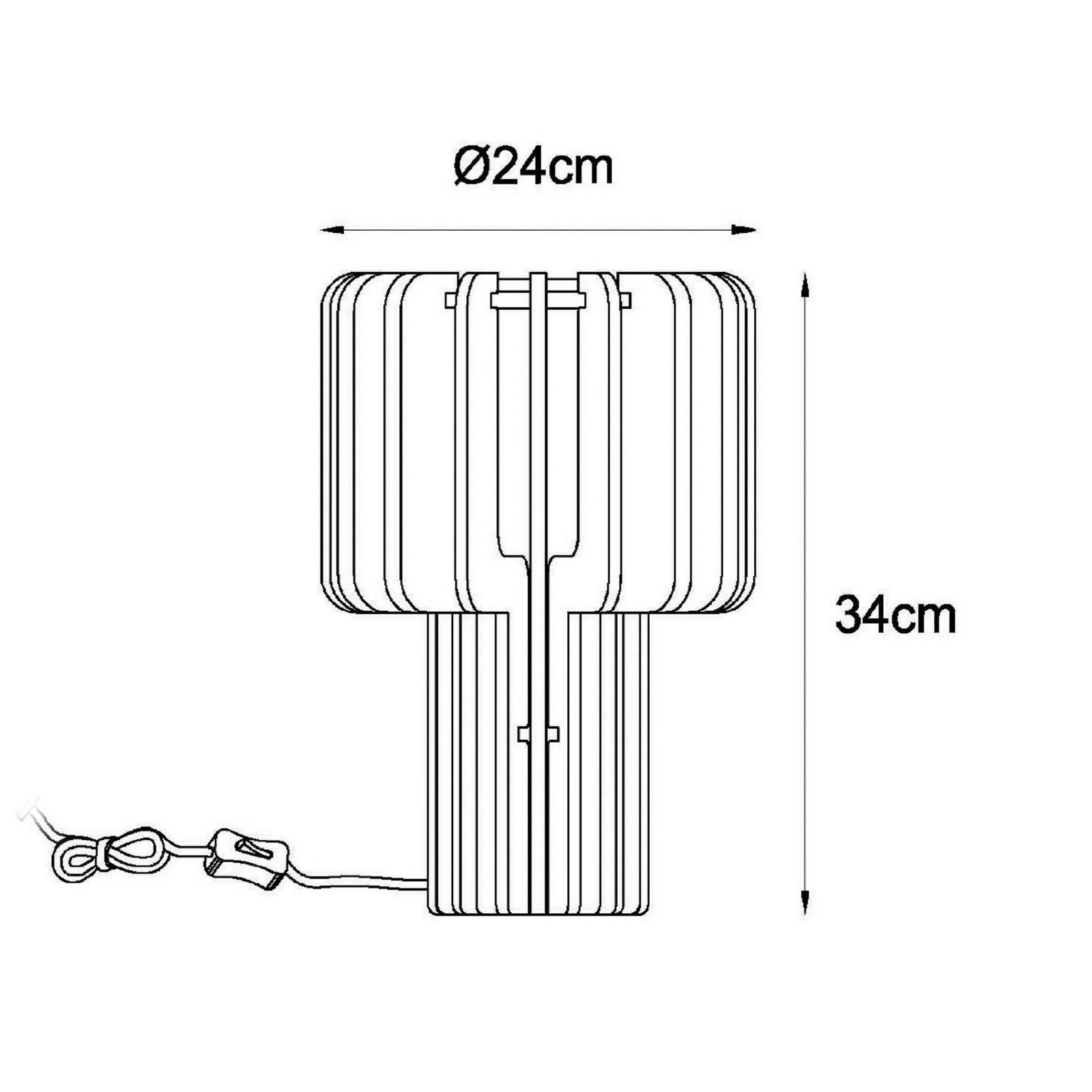 Galda lampa Rollo, pelēkbrūna, augstums 35 cm, filcs/stikls/metāls