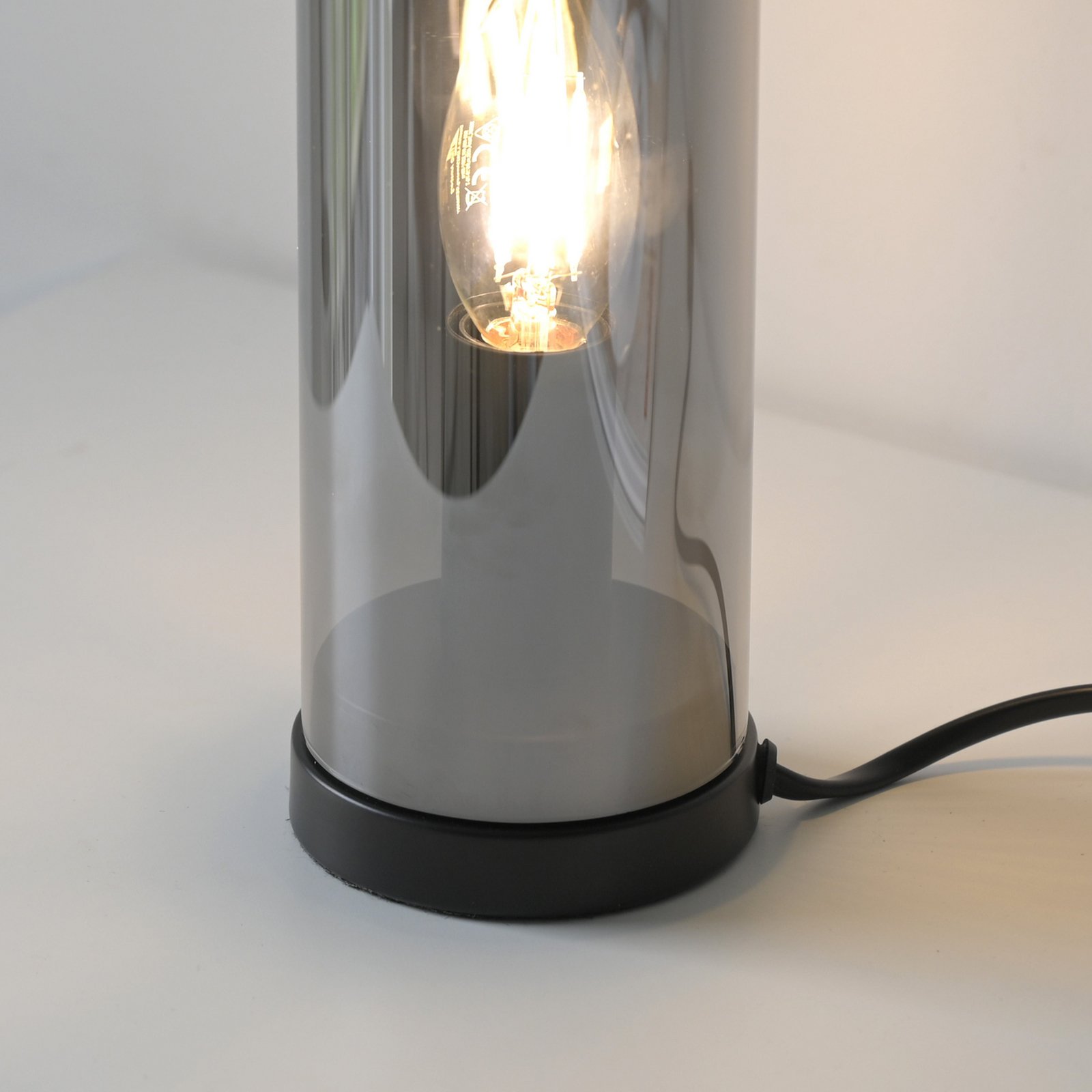 JUST LIGHT. tafellamp Bottle, rookgrijs, glas, E14