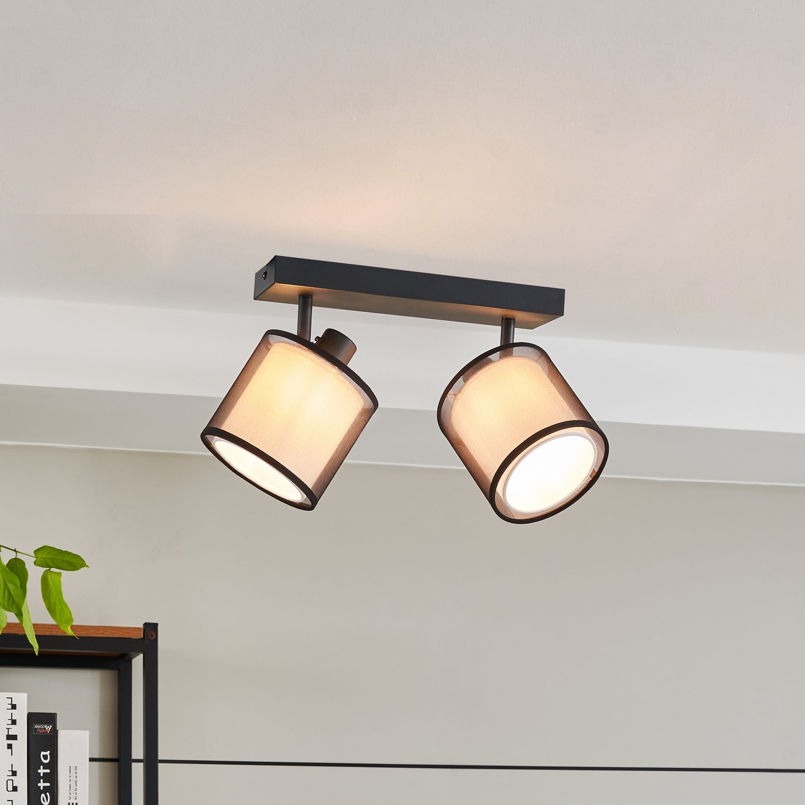 Lindby Chizoma downlight 2-bulb fabric lampshades