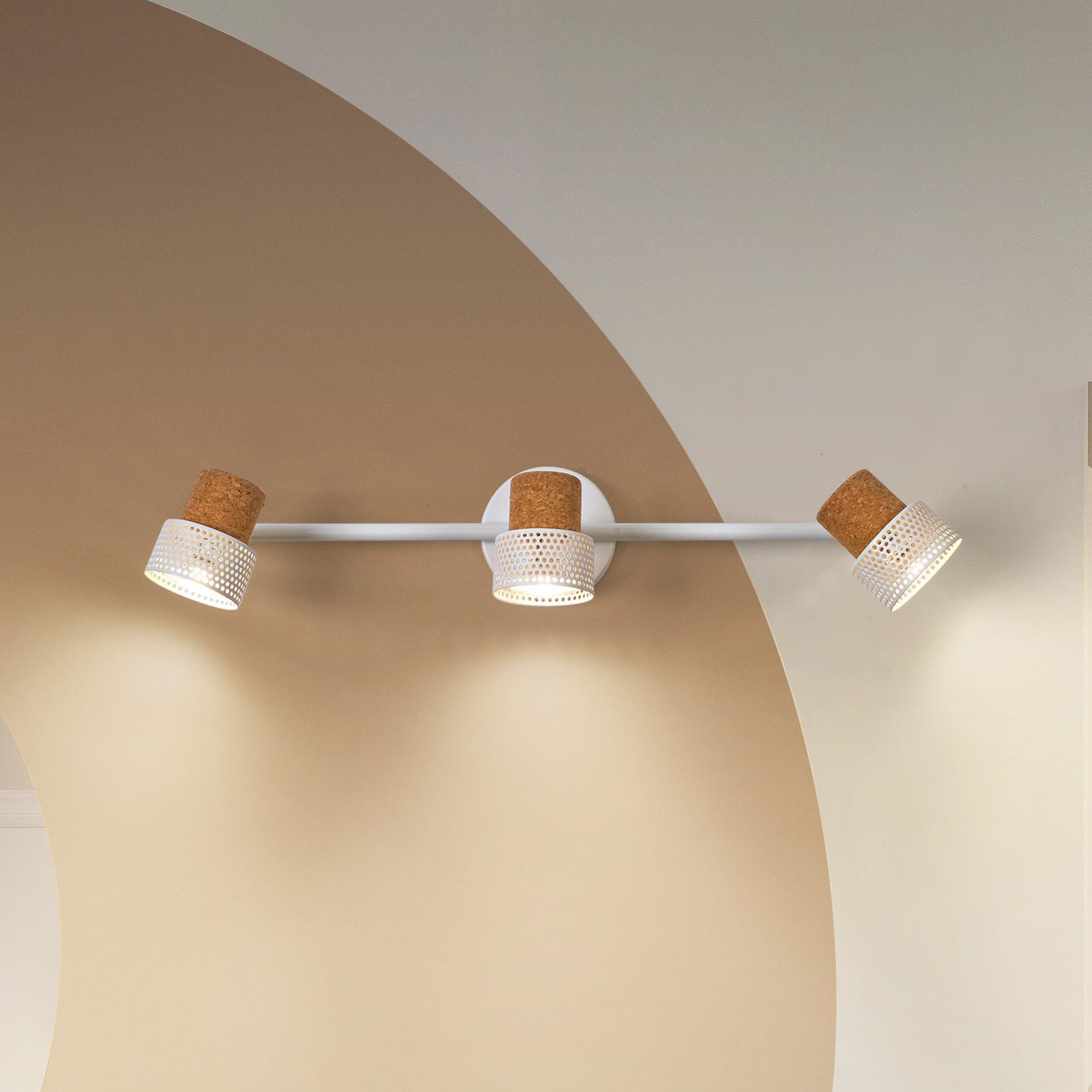 LEDVANCE LED stropný reflektor Cork, GU10, 3-svetelný, dlhý, biely