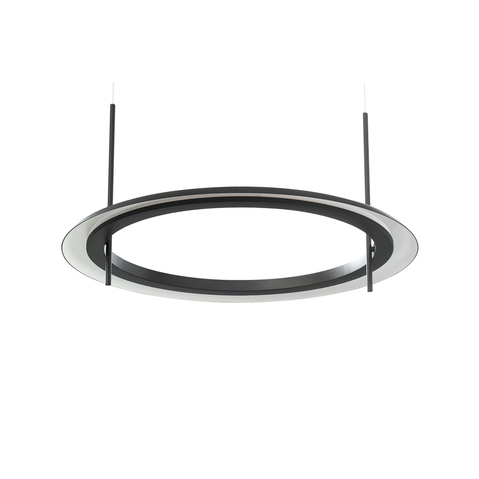 LED závesné svietidlo Molto Luce Vuto PD, čierna, Ø 60 cm, hliník