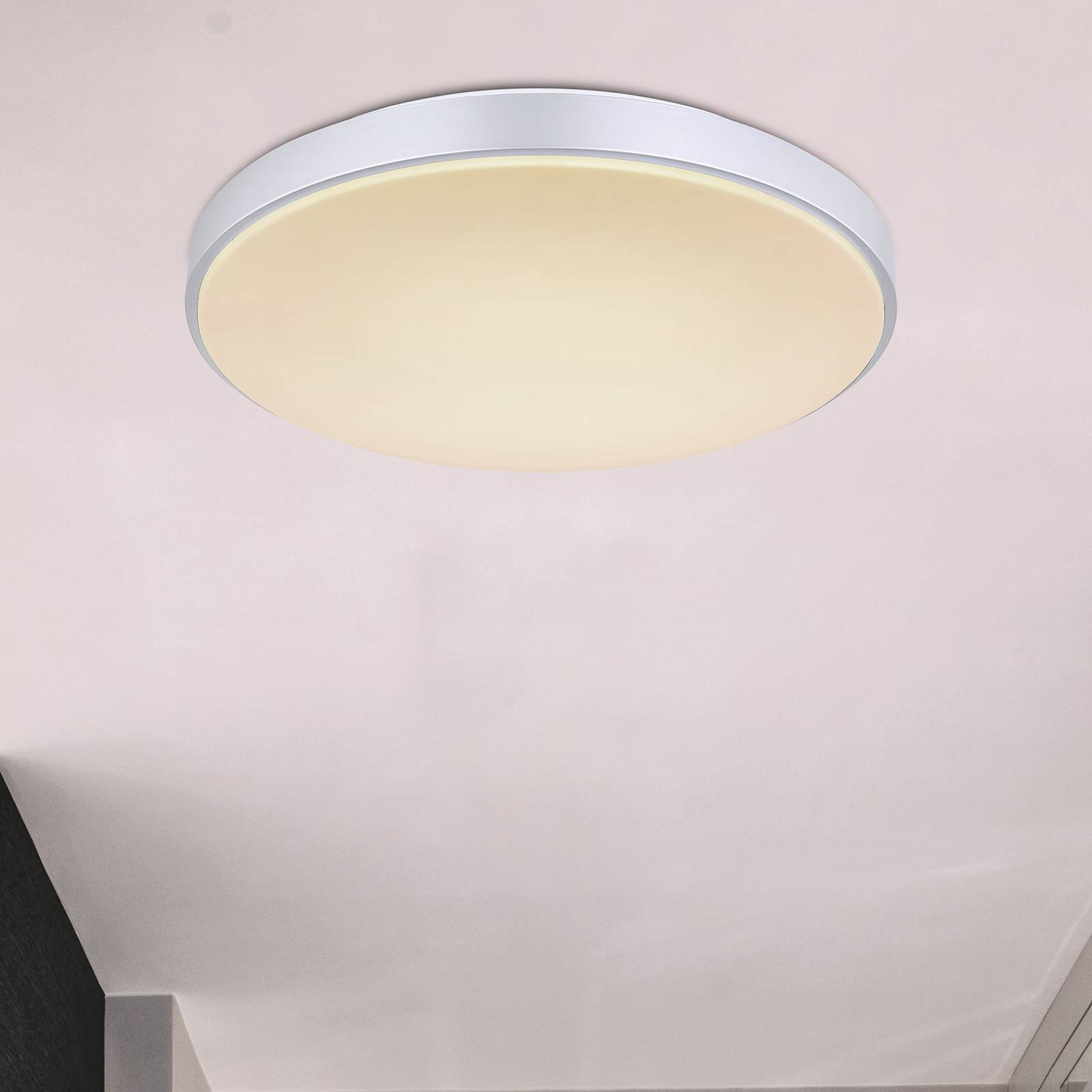 Фото - Люстра / світильник Globo Lampa sufitowa LED Sonny, srebrna, CCT, Ø 41 cm 