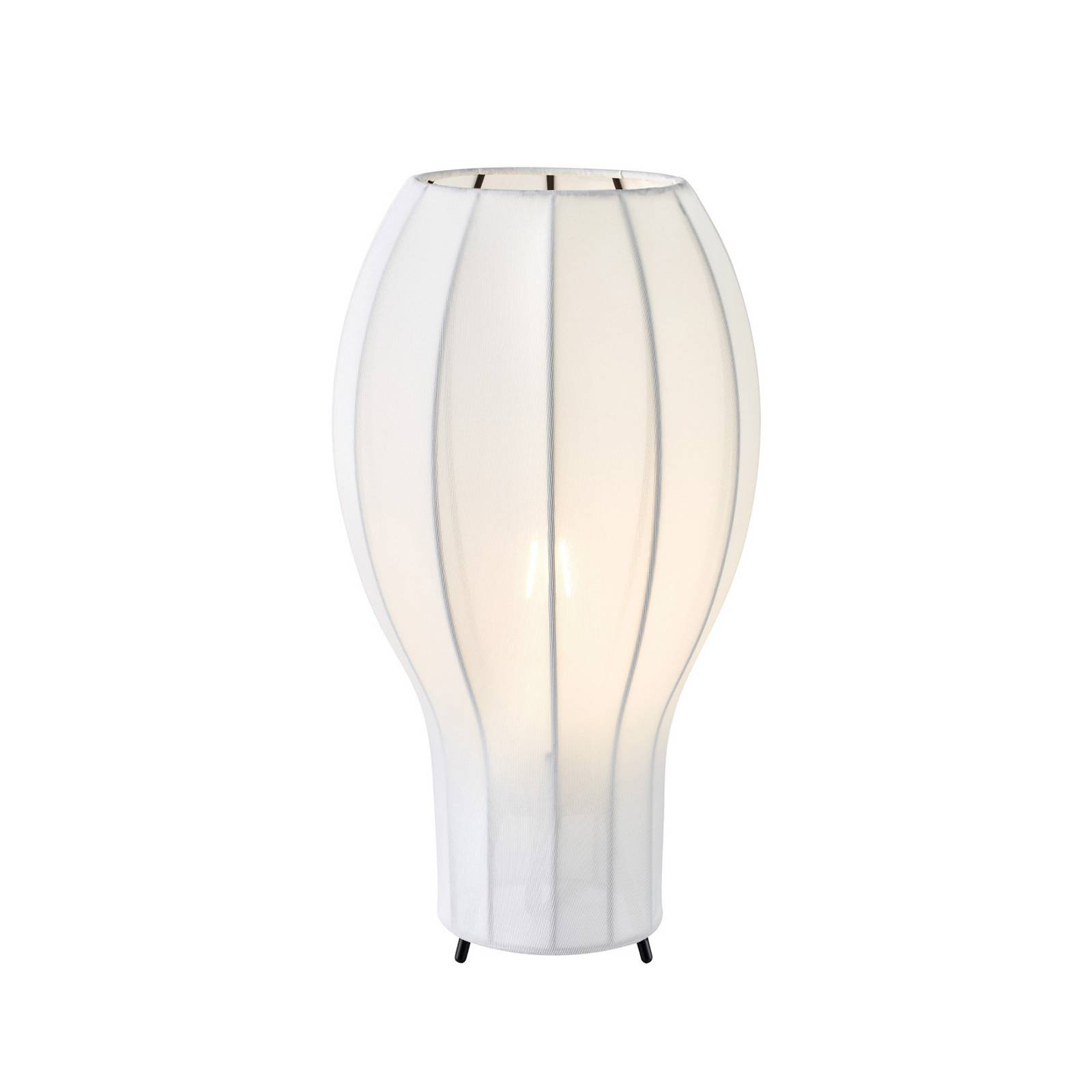 Tischlampe Hikari, Ø 22 cm, weiß/schwarz, Stoff/Metall
